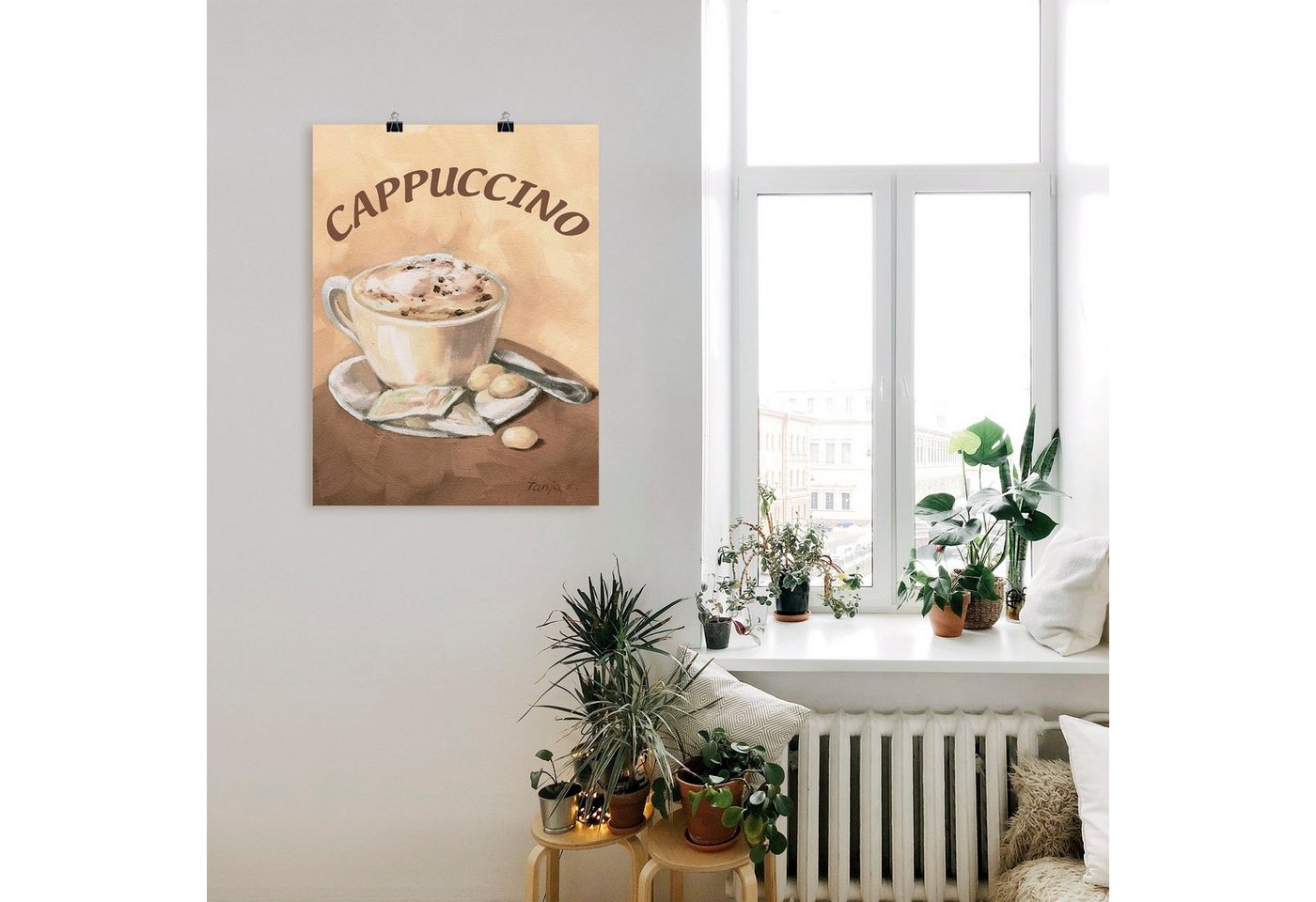 Artland Wandbild »Tasse Cappuccino«, Getränke (1 Stück), in vielen Größen & Produktarten - Alubild / Outdoorbild für den Außenbereich, Leinwandbild, Poster, Wandaufkleber / Wandtattoo auch für Badezimmer geeignet-kaufen