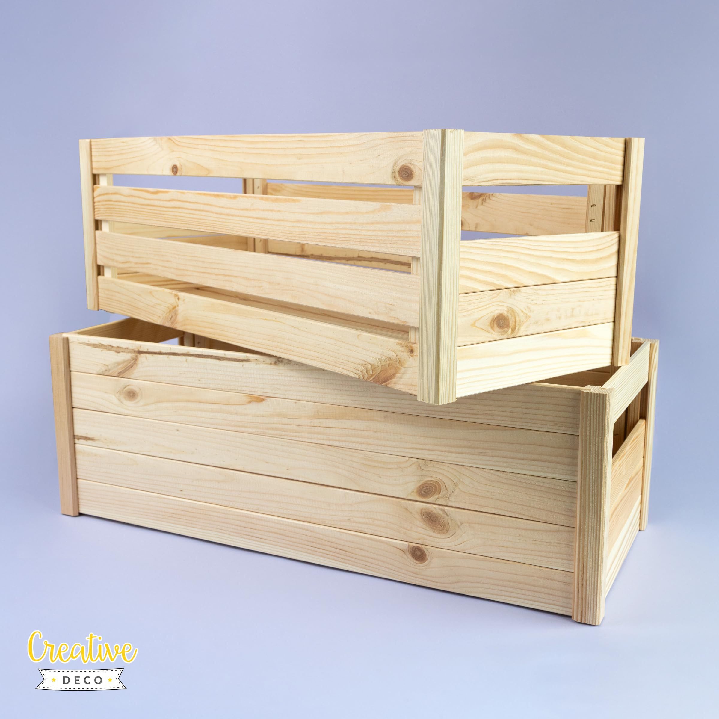 Creative Deco Holzkiste Faltbare Holzkiste Klappkiste, Einfache Montage ohne Werkzeug
