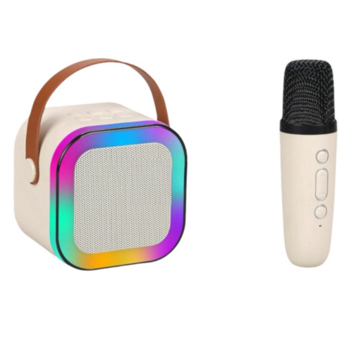 R2 Invest Bluetooth Karaoke Set mit Mikrofon & RGB Lautsprecher – Tragbar, 3W Karaoke-Maschine (Bluetooth, 3 W)
