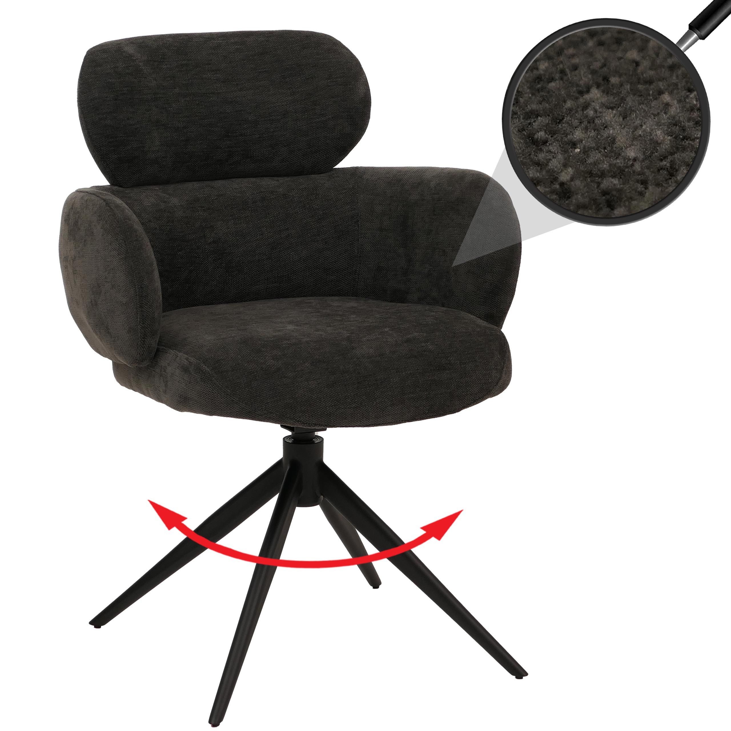 MCW Esszimmerstuhl MCW-O77 (1 St), Um 360° drehbar, Moderner Chenille Stoff günstig online kaufen