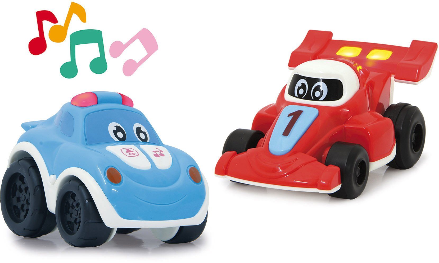 Jamara Spielzeug-Auto 2-tlg), Racer, rot/blau, mit little und Sound My (Set, Licht