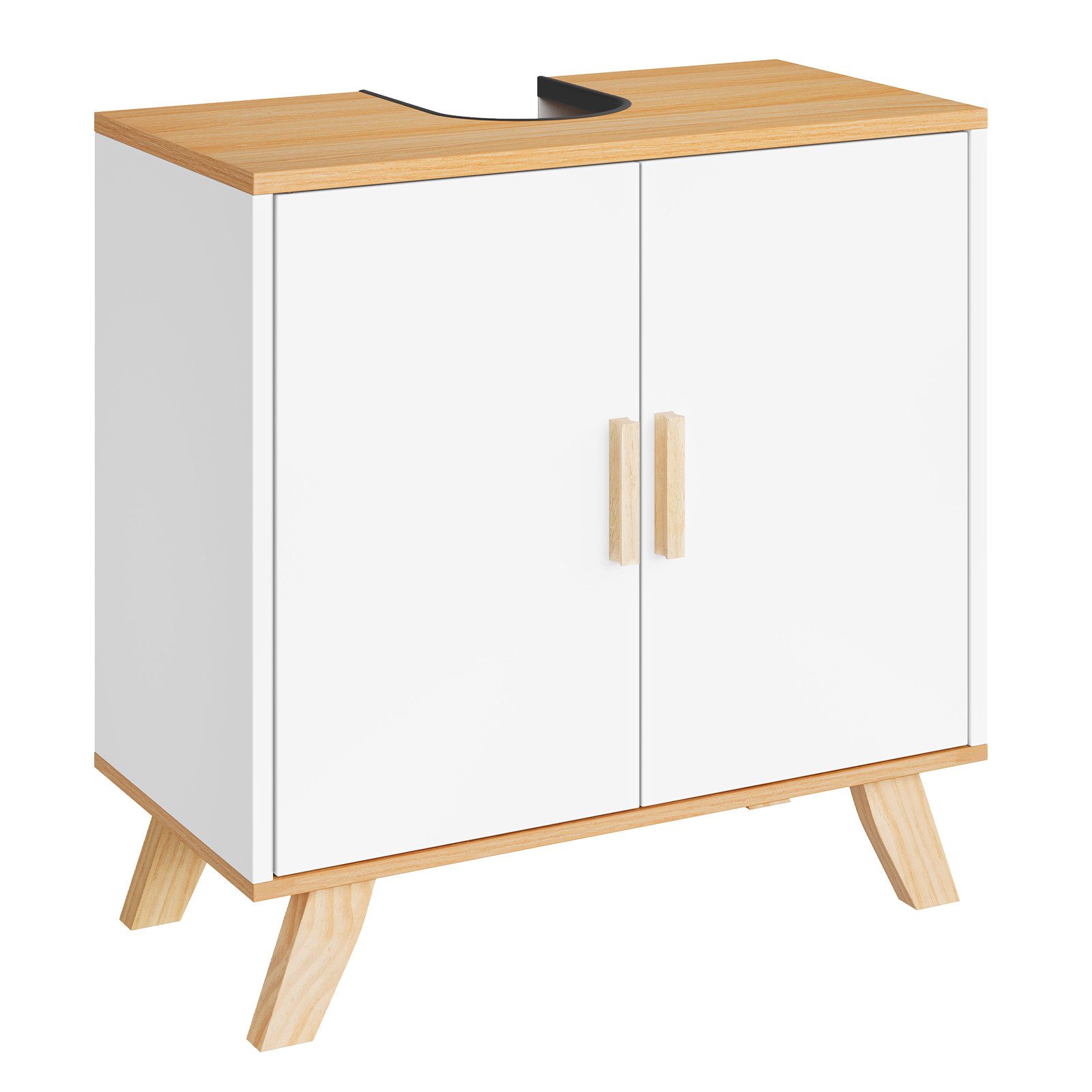 EUGAD Waschbeckenunterschrank (1-St) Badezimmerschrank mit 2 Türe 60x60x30cm