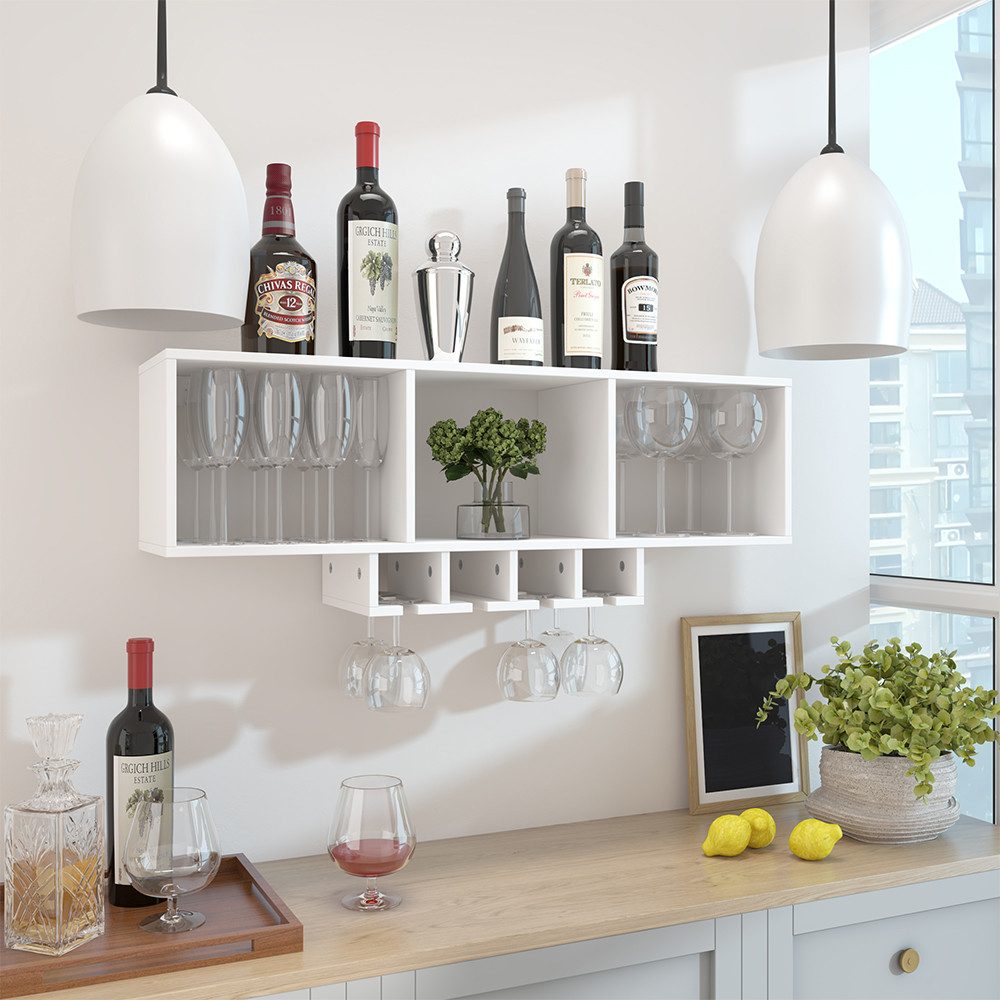 Vicco Weinregal Vin, Weiß, mit Glashalter, 1-tlg.