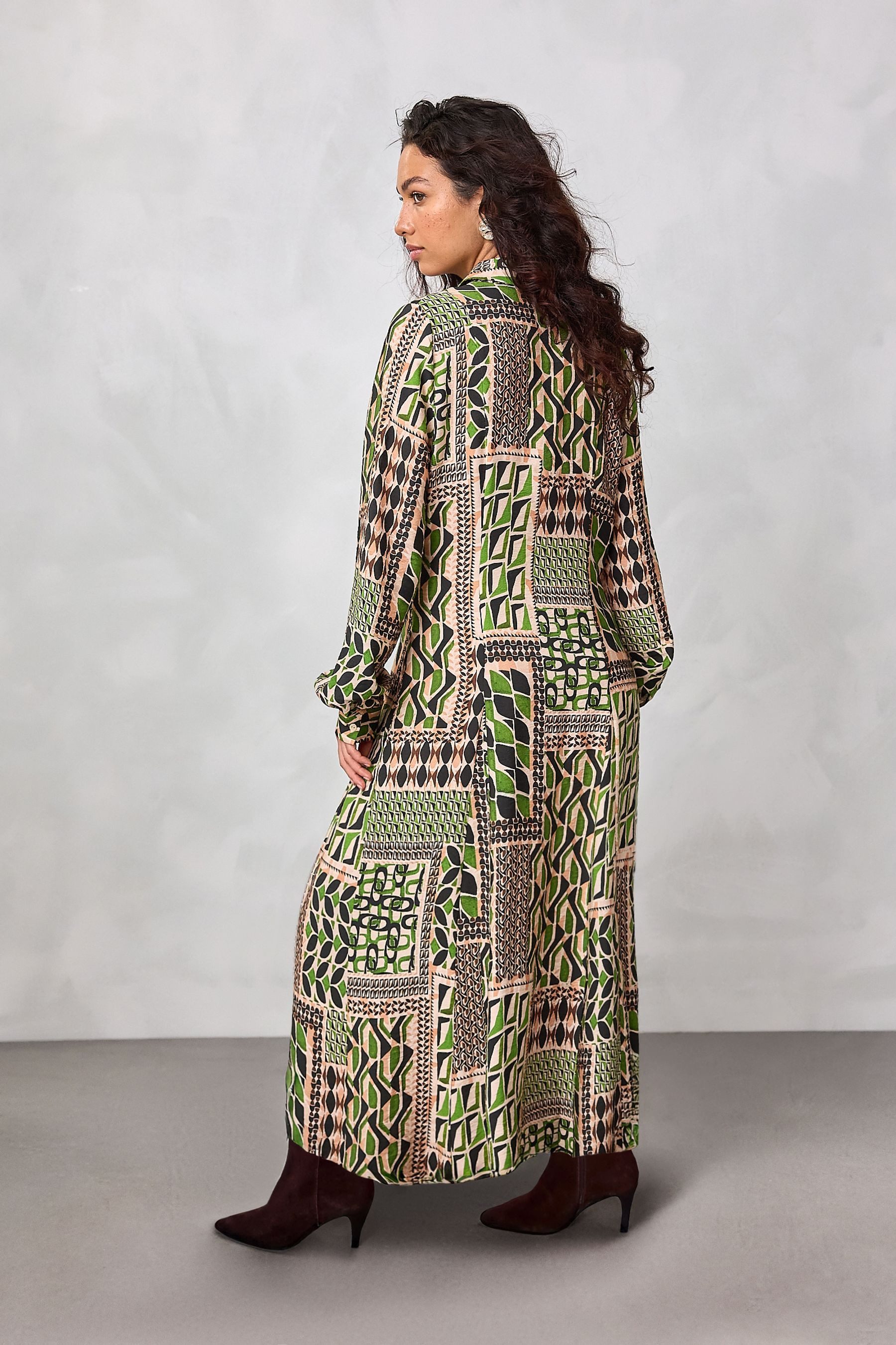 Next Midikleid Langärmeliges Hemdkleid in Midilänge (1-tlg) günstig online kaufen