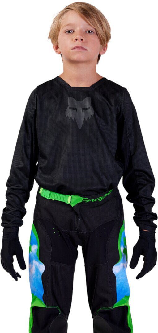 Fox Racing Motocross-Shirt 180 Blackout 2023 Jugend Motocross Jersey Atmungsaktiv