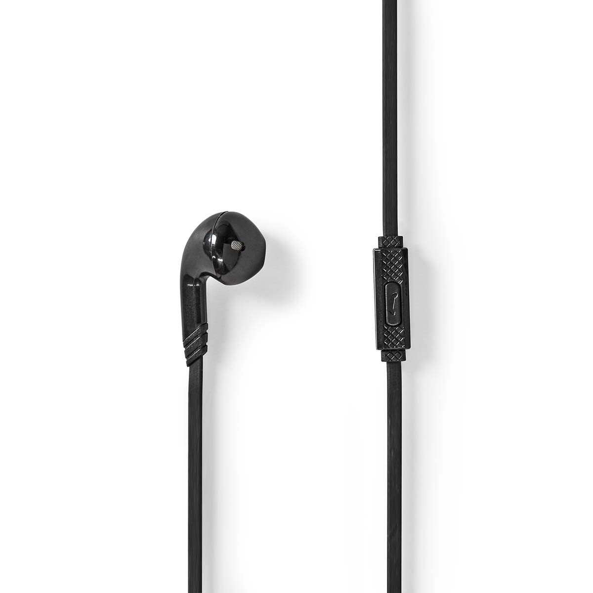 Nedis HPWD2021BK In-Ear-Kopfhörer (Kopfhörer, integriertes Mikrofon, Lautstärkeregler für Komfort, Kopfhörer, integriertes Mikrofon, Lautstärkeregler für Komfort)