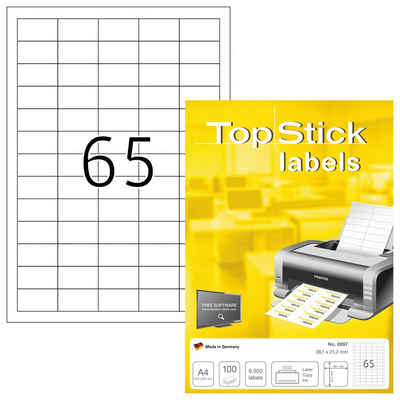 TopStick Etiketten 8697 - 38 x 21,2 mm - weiß - 6.500 Stück