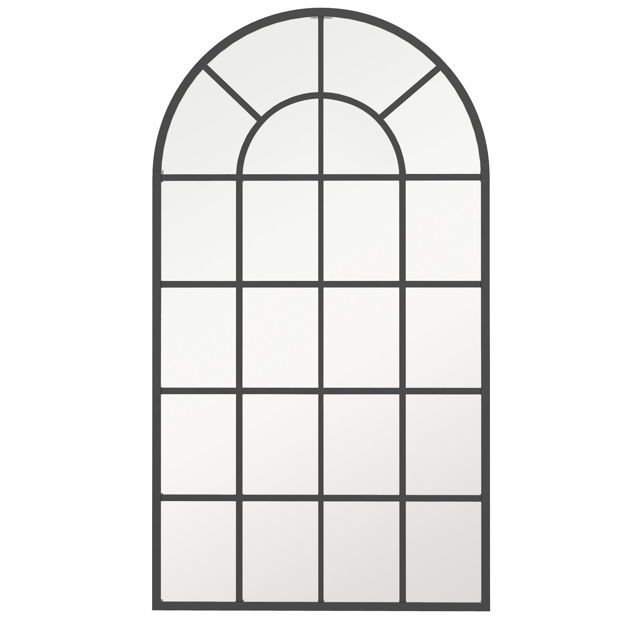 HOMCOM Wandspiegel Badspiegel, Bogenfenster-Spiegel (Fensteroptik, 1-St., Dekospiegel), Mit mehrschichtigem Design | Wandspiegel