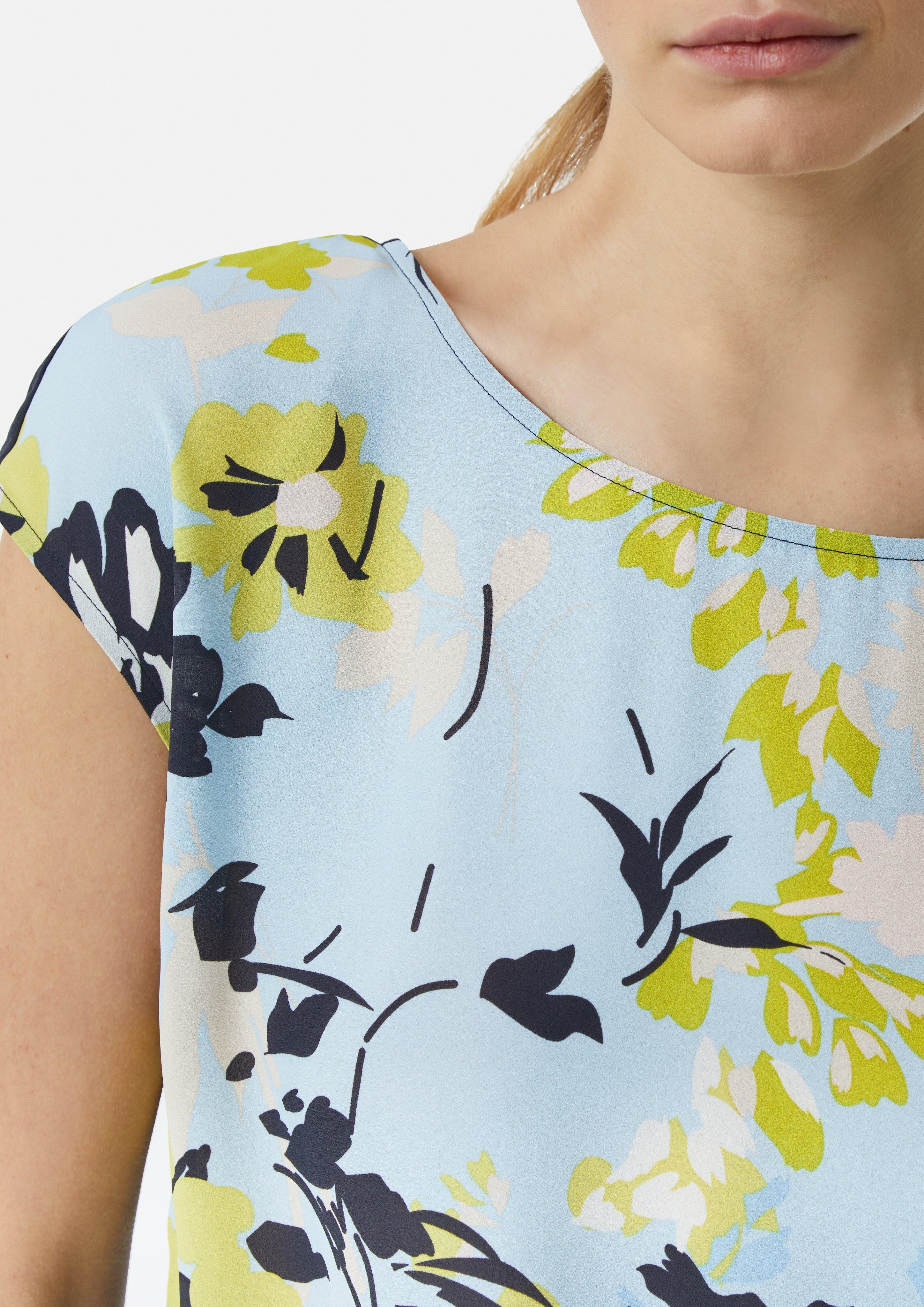 Comma Kurzarmshirt Blusenshirt im Fabricmix günstig online kaufen