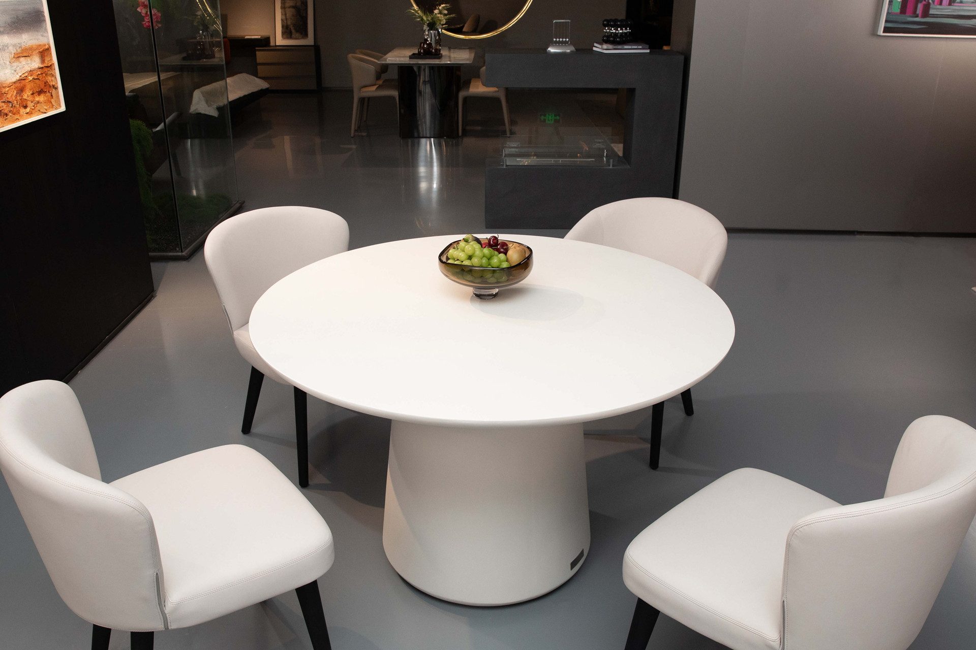 ELEMENTI Esstisch RIO aus Beton, exklusiv, wetterfest (1-St., Esstisch aus Beton), Cremeweiß,Beton