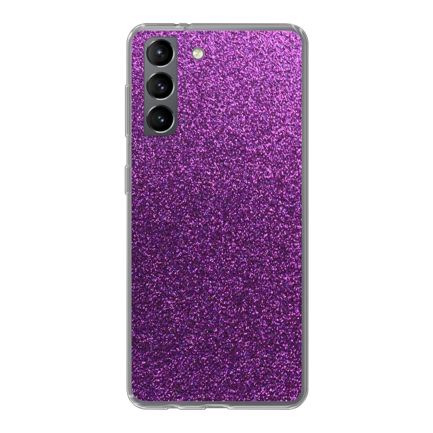Handyhülle für Samsung Galaxy S21 Glitzer - Rosa - Design - Abstrakt