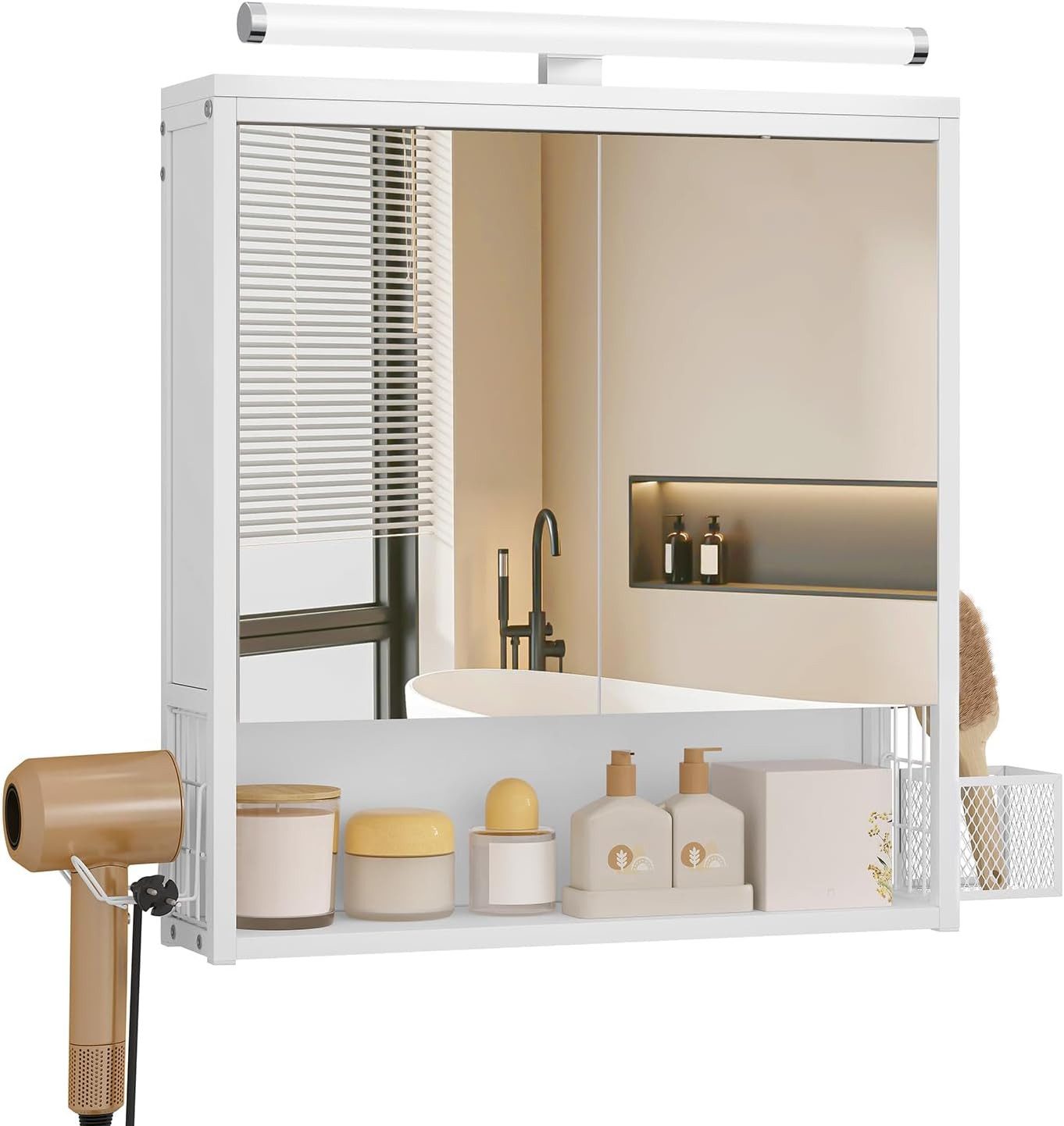 EUGAD Spiegelschrank (1-St) mit Beleuchtung hängend aus MDF Metall günstig online kaufen