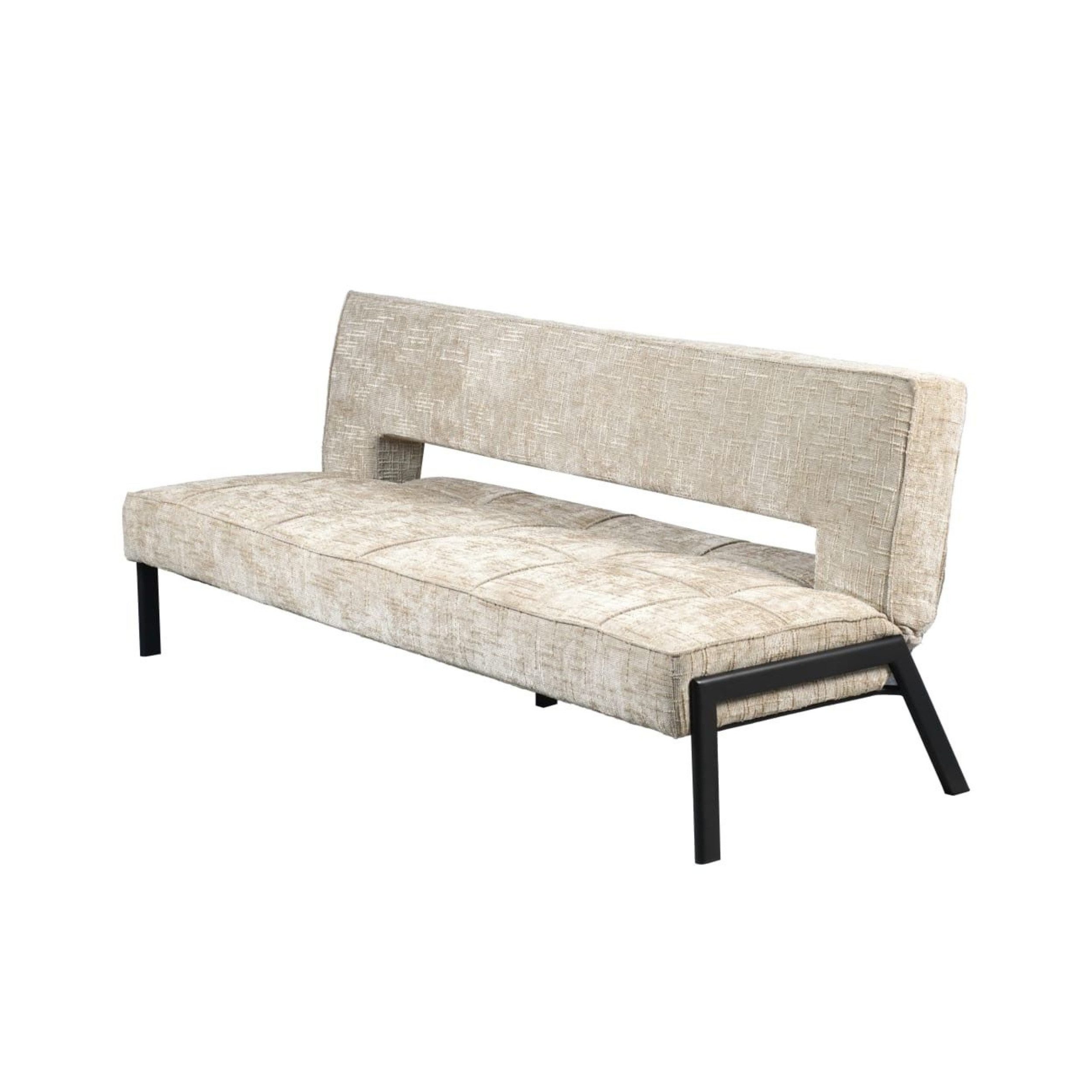 alesvelt Schlafsofa Modernes Design 2 in 1 Funktion Beige 195x79x85 cm Metallgestell, 1-Stück, Bettfunktion, 195 × 79 × 85–41 cm