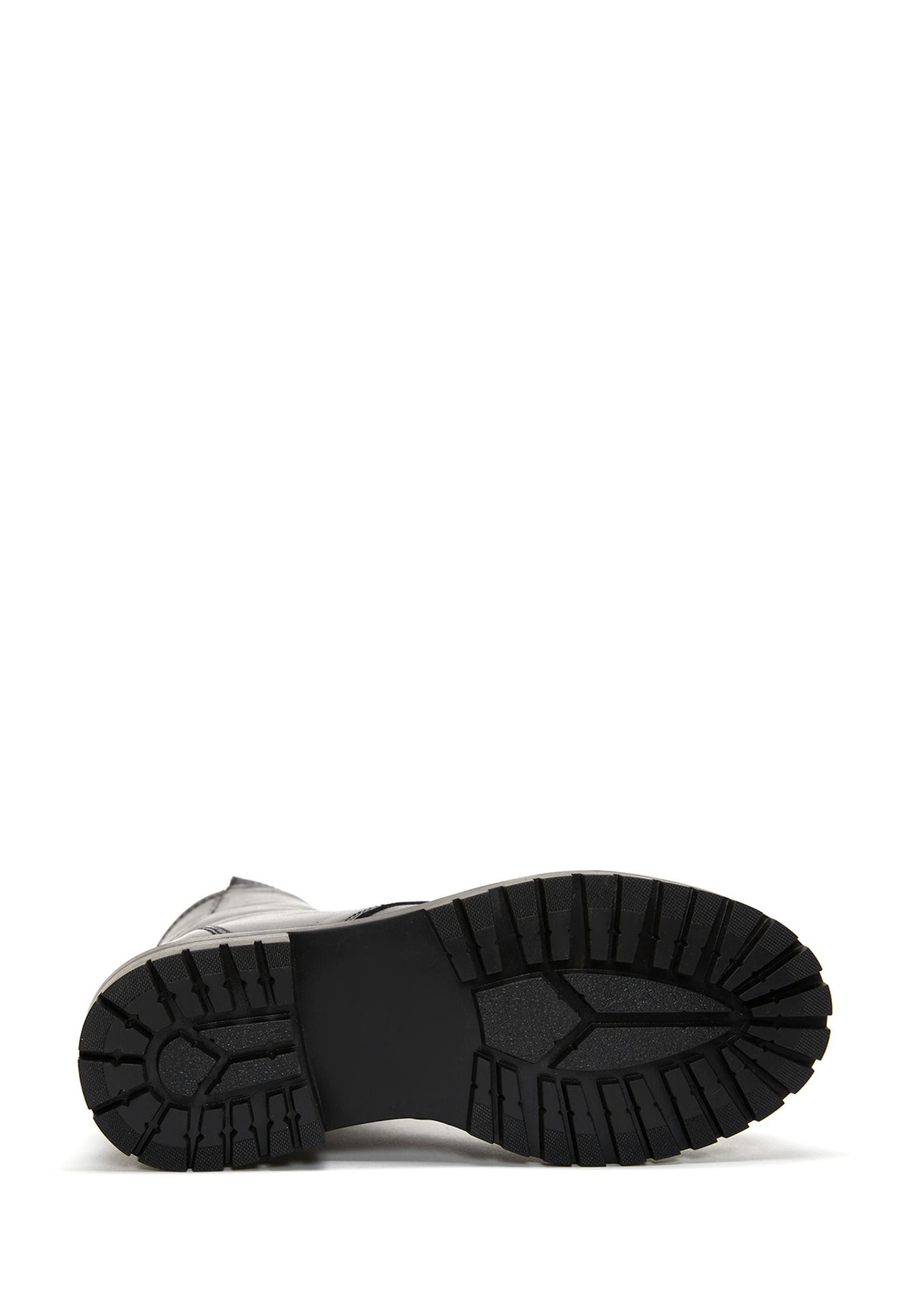 Derimod Militär Stiefeletten aus Leder Ankleboots Schnürsenkel, Lederfutter, TPU Sohle, Absatz 3 cm