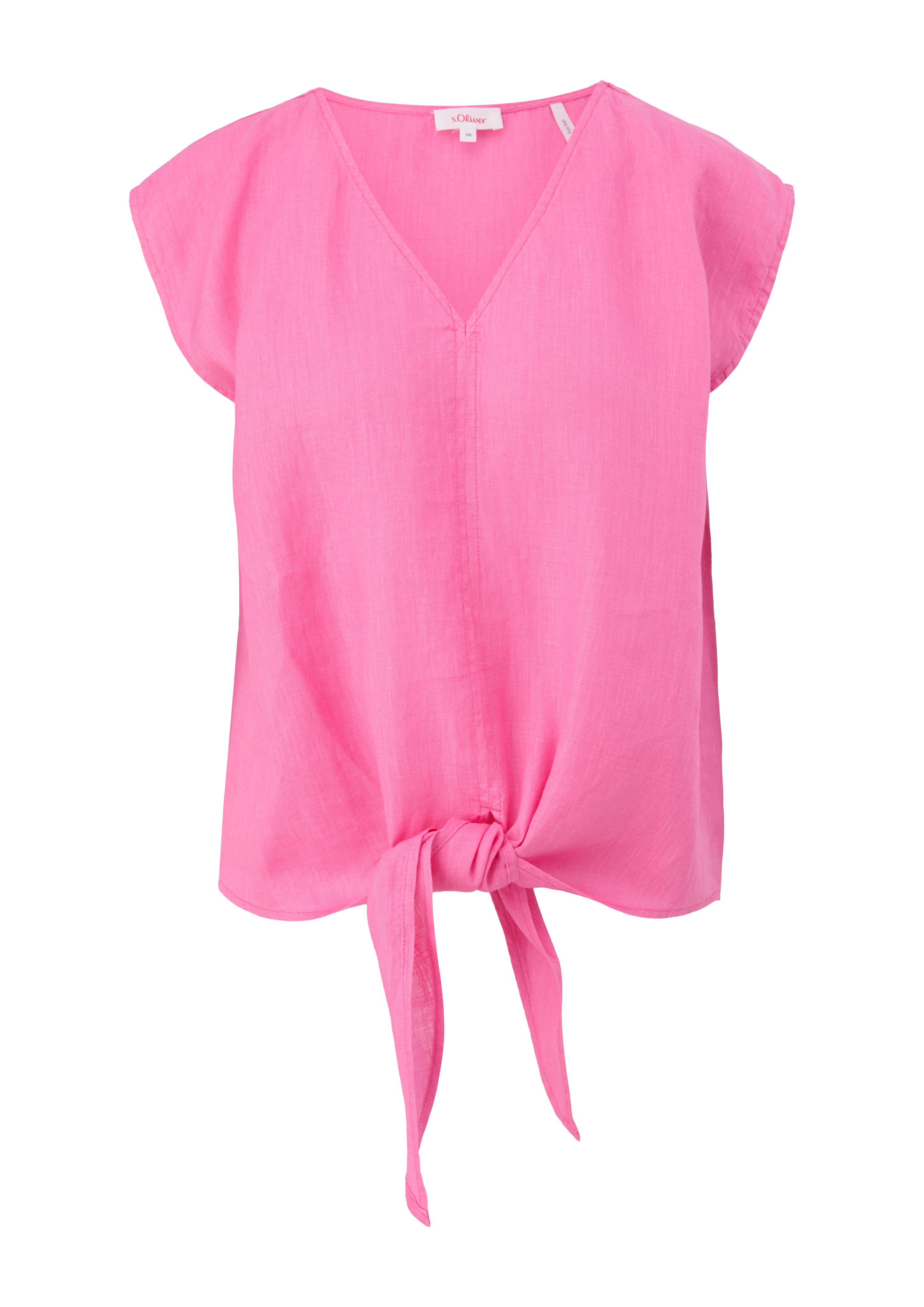 Bluse pink Blusentop mit Knoten Knoten-Detail s.Oliver