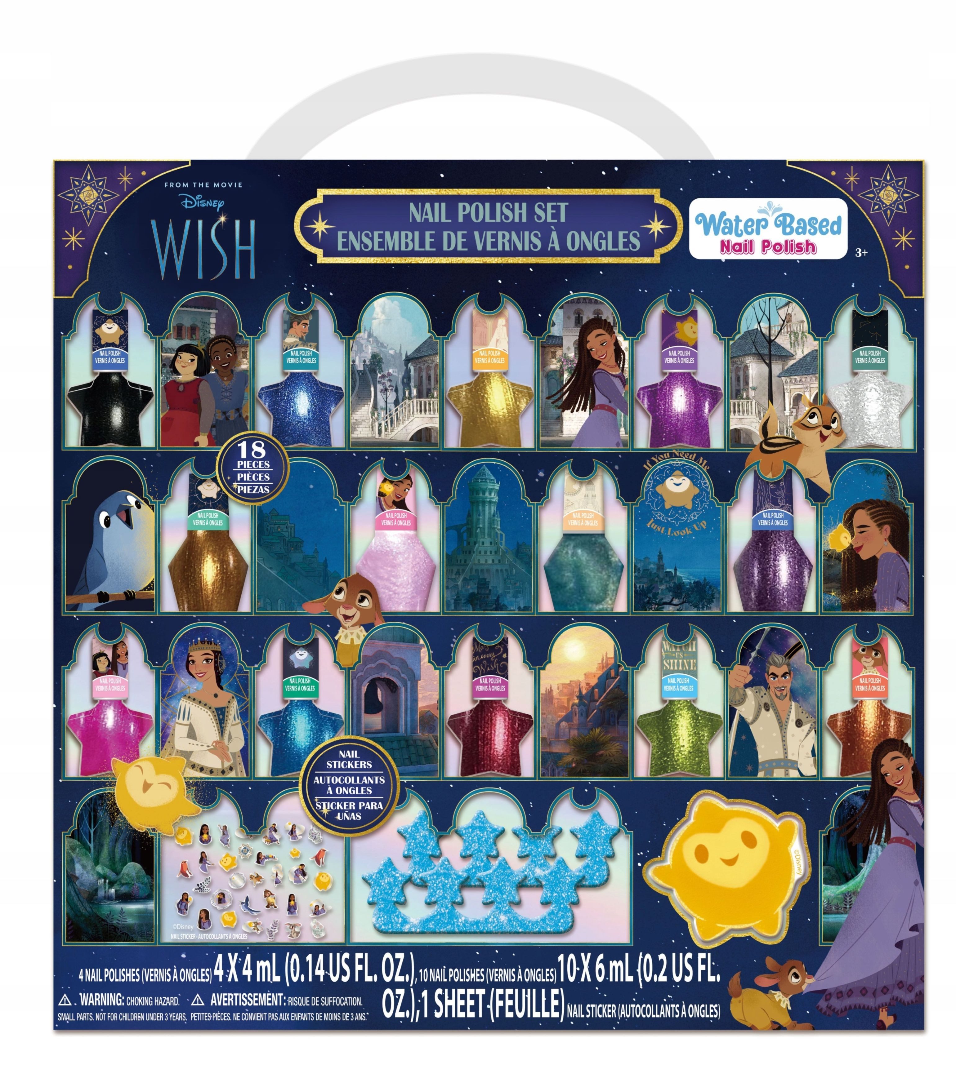 Disney Nagellack-Set Disney Wish Nagellack-Set für Kinder + Gratis – 18-teiliges, 18-tlg.