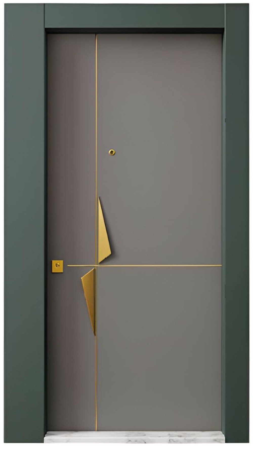 JVmoebel Haustür Gold-Graue Eingangstür Stilvolle Designer Hoteltüren, Made in Europa