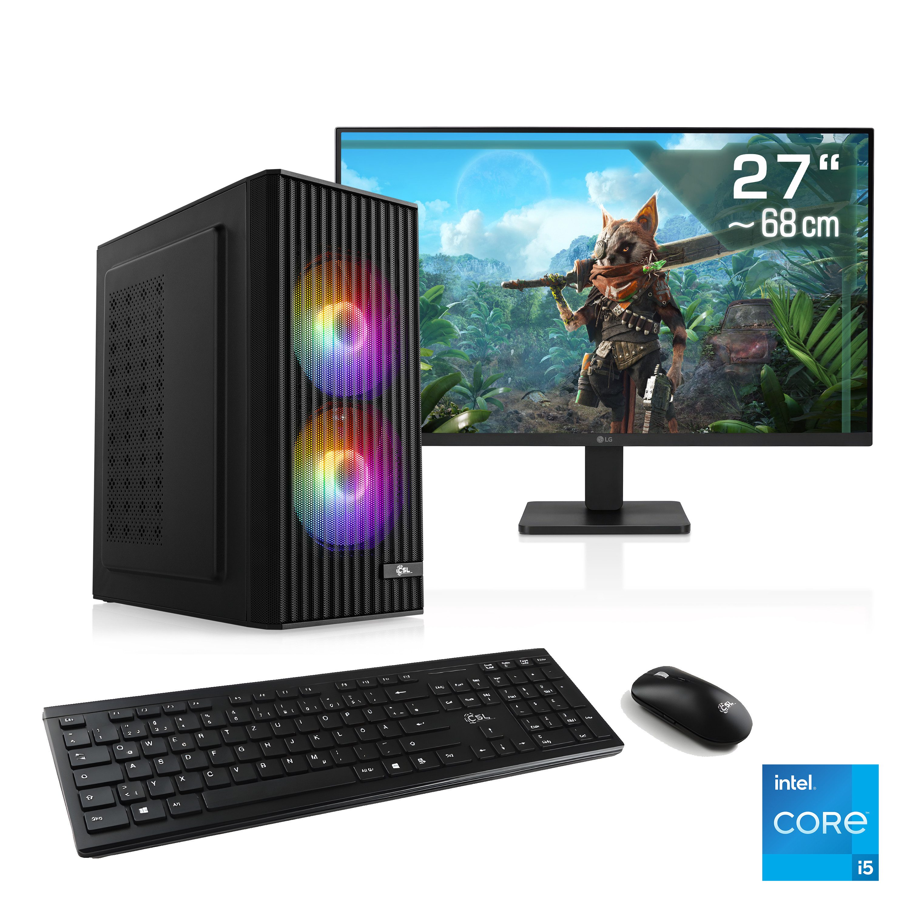 CSL Spectrum V25107 PC-Komplettsystem (27", Intel® Core i5 12400F, GeForce RTX 4060, 16 GB RAM, 1000 GB SSD)