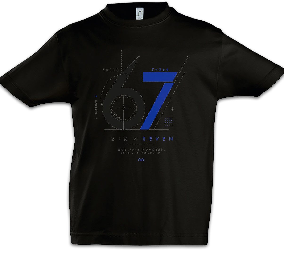 Urban Backwoods Print-Shirt Six Seven 3 Kinder T-Shirt 6 7 Sechs Sieben 67 Viral Meme Gen Alpha (1-tlg) Brainrot Trend Taylen Trend