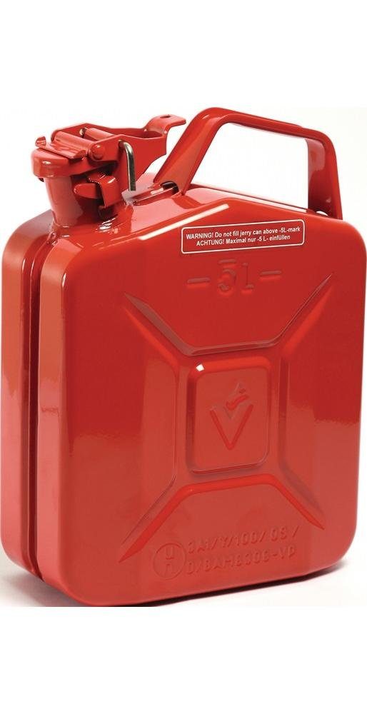 Valpro Aufbewahrungsbox Kraftstoffkanister Inhalt 5 l Feuerrot RAL 3000 Stahlblech L230xB120xH310mm