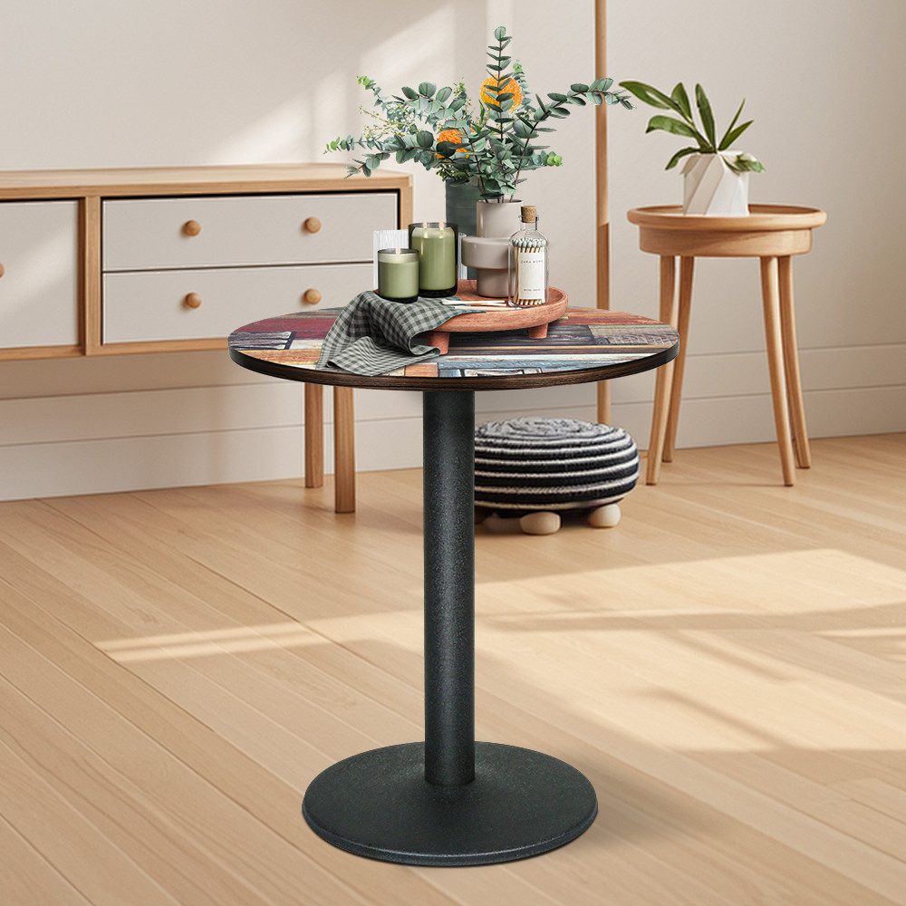 JEOBEST Bartisch Esstisch Rund, Küchentisch Esszimmertisch, Hoher Tisch, Bistrotisch mit Metallbein, Industrieller Stil, Höhe 75CM