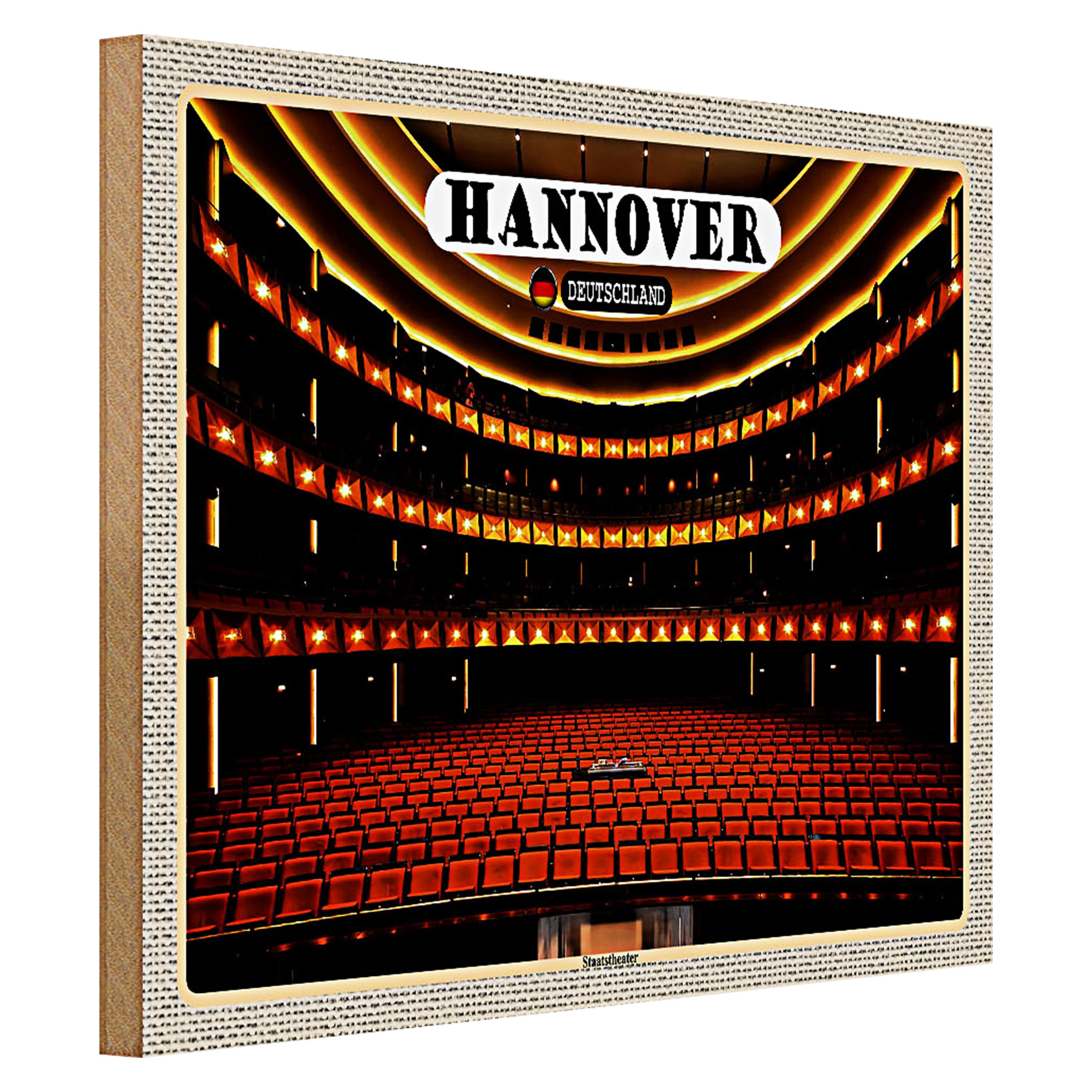 Roomando Holzbild Städte Hannover Staatstheater 40x30cm