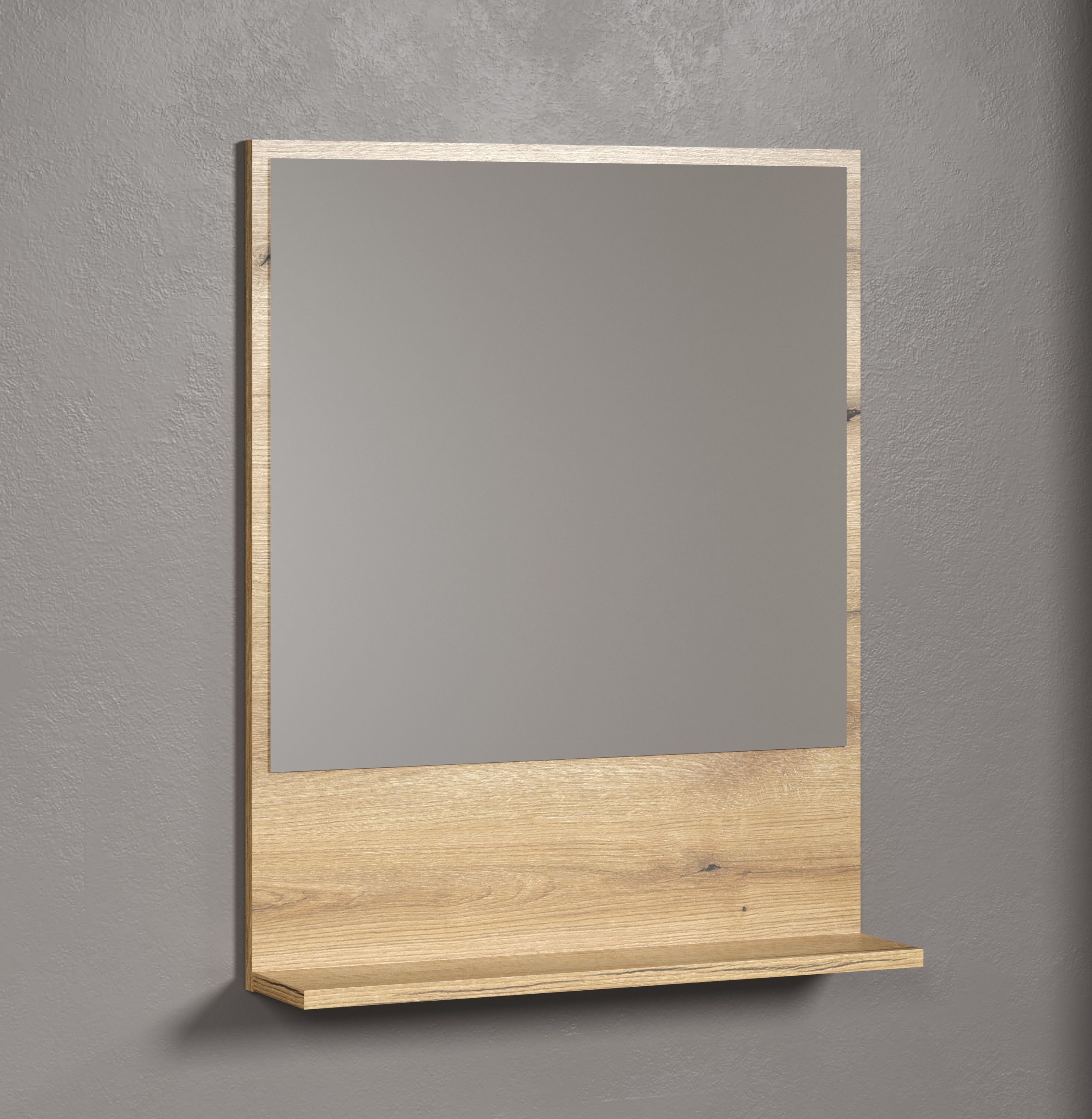 trendteam Wandspiegel (Spiegel), Wandspiegel Badspiegel mit Ablageboden 60x74x14cm