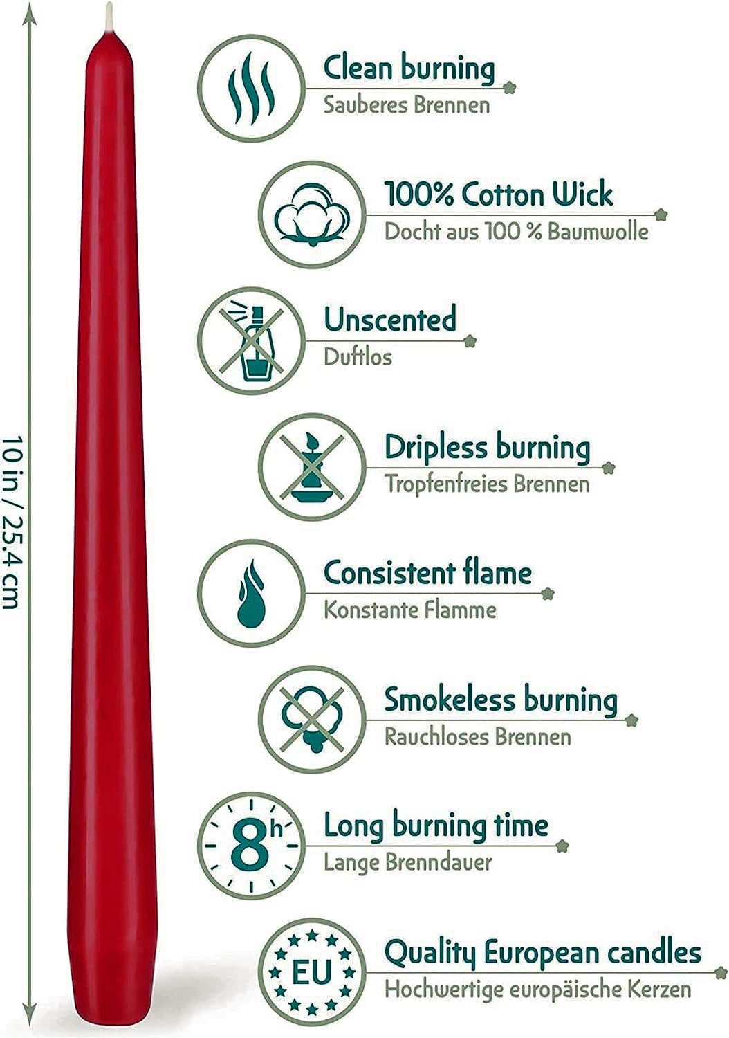 BRUBAKER Spitzkerze Premium Kerzen Set - bis zu 7,5 Stunden Brenndauer pro günstig online kaufen