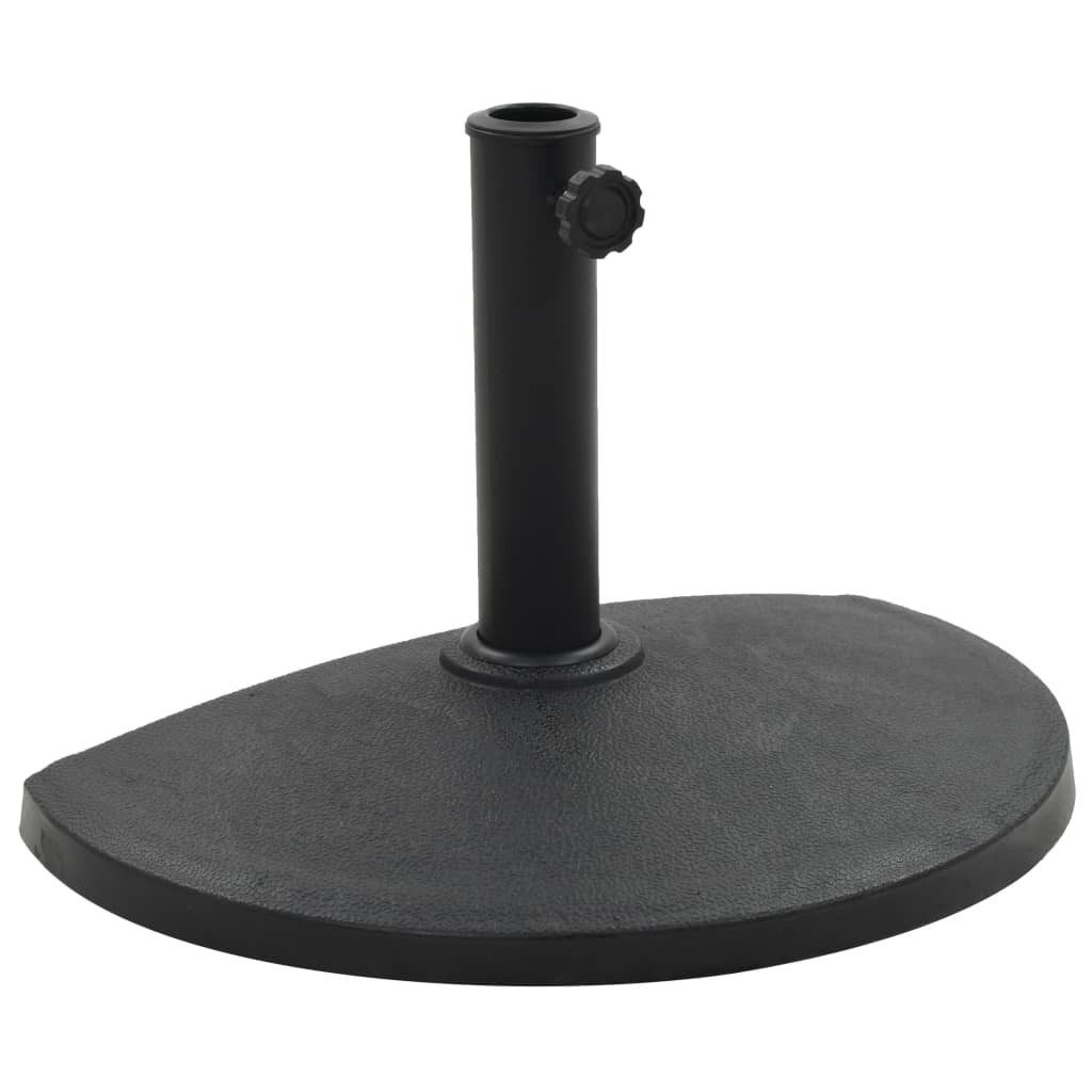vidaXL Schirmhalter Sonnenschirmfuß Halbrund 9 kg Schwarz Polyharz