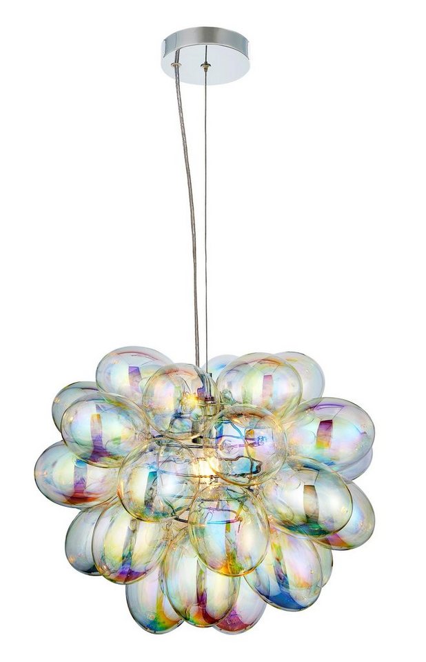 Brilliant Pendelleuchte Yetty, ohne Leuchtmittel, im Luftballondesign, 150  cm Höhe, Ø 48 cm, E27, Glas/Metall, chrom
