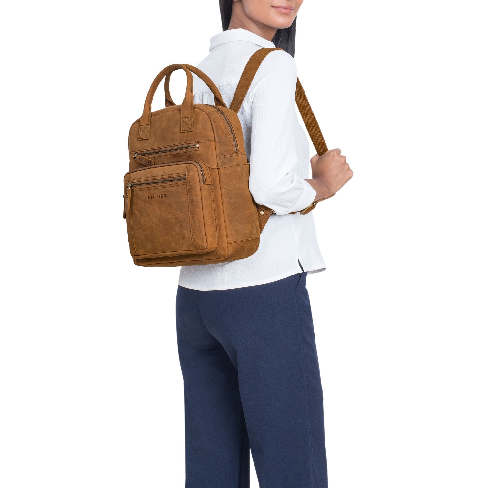 STILORD Cityrucksack "Zane" Freizeit-Rucksack Damen Leder günstig online kaufen