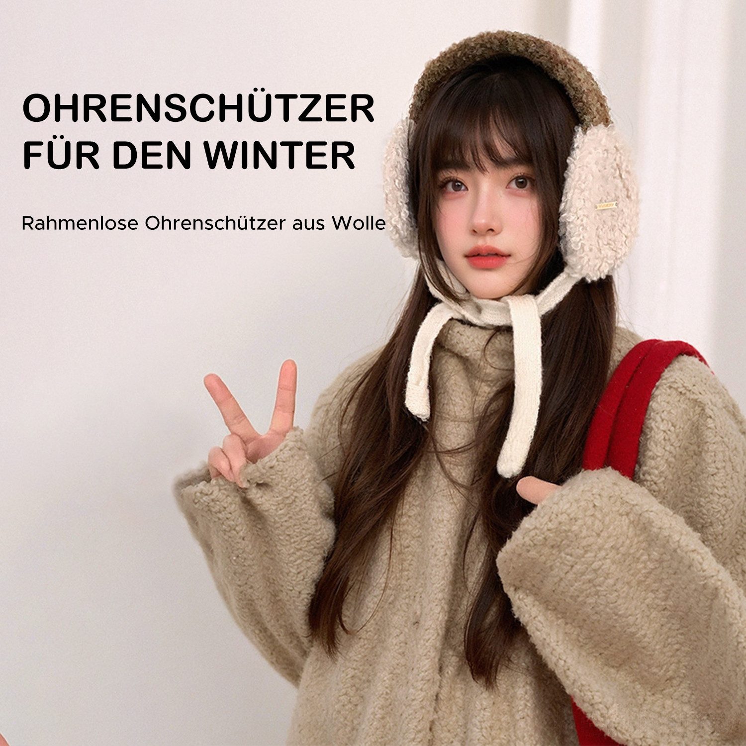 Refttenw Ohrenwärmer Damen Weiche Ohrenschützer ohne Bügel- Warme Kälteschutz& Anschmiegsam Leicht & faltbar