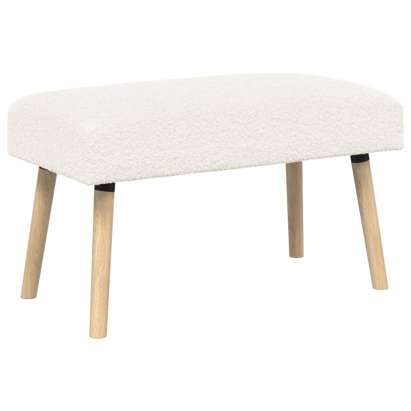 vidaXL Sitzbank Bank Uni Creme 80 x 40 x 46 cm Bouclé (1-St)