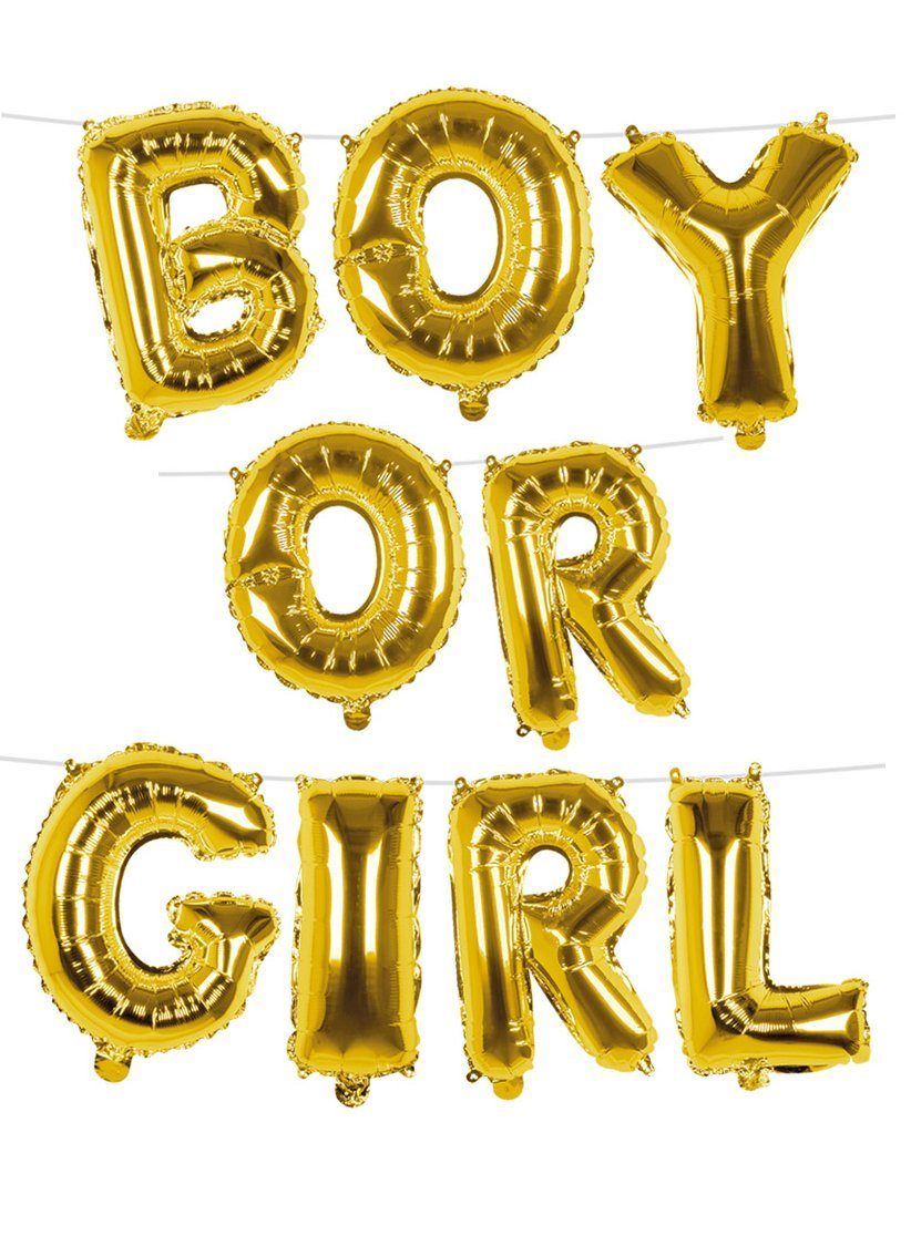 Boland Folienballon Gender Babyparty Boy or Girl Folienballongirlande, Essentielle Deko für Deine Gender Reveal Party
