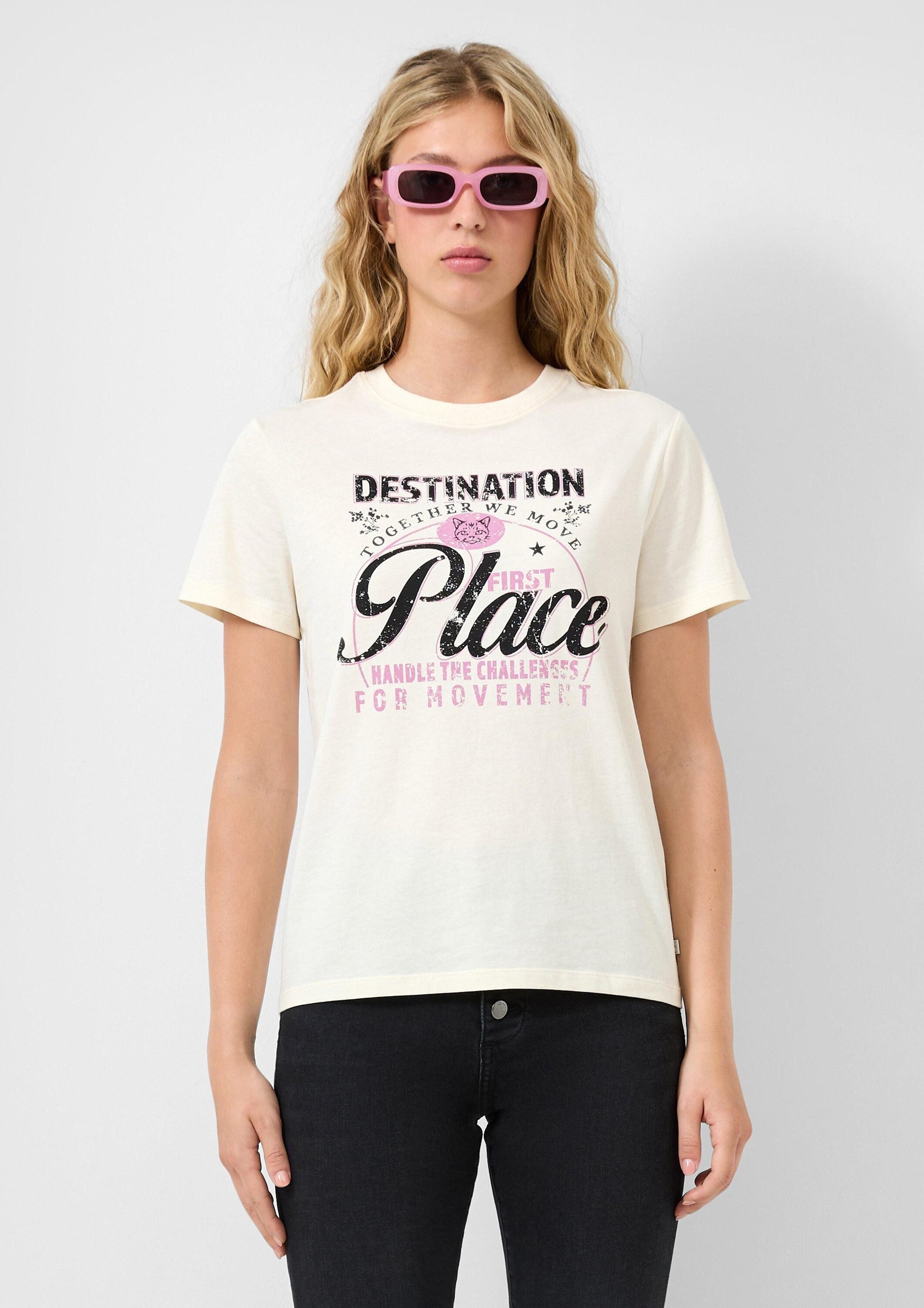 QS Kurzarmshirt T-Shirt T-Shirt mit Frontprint