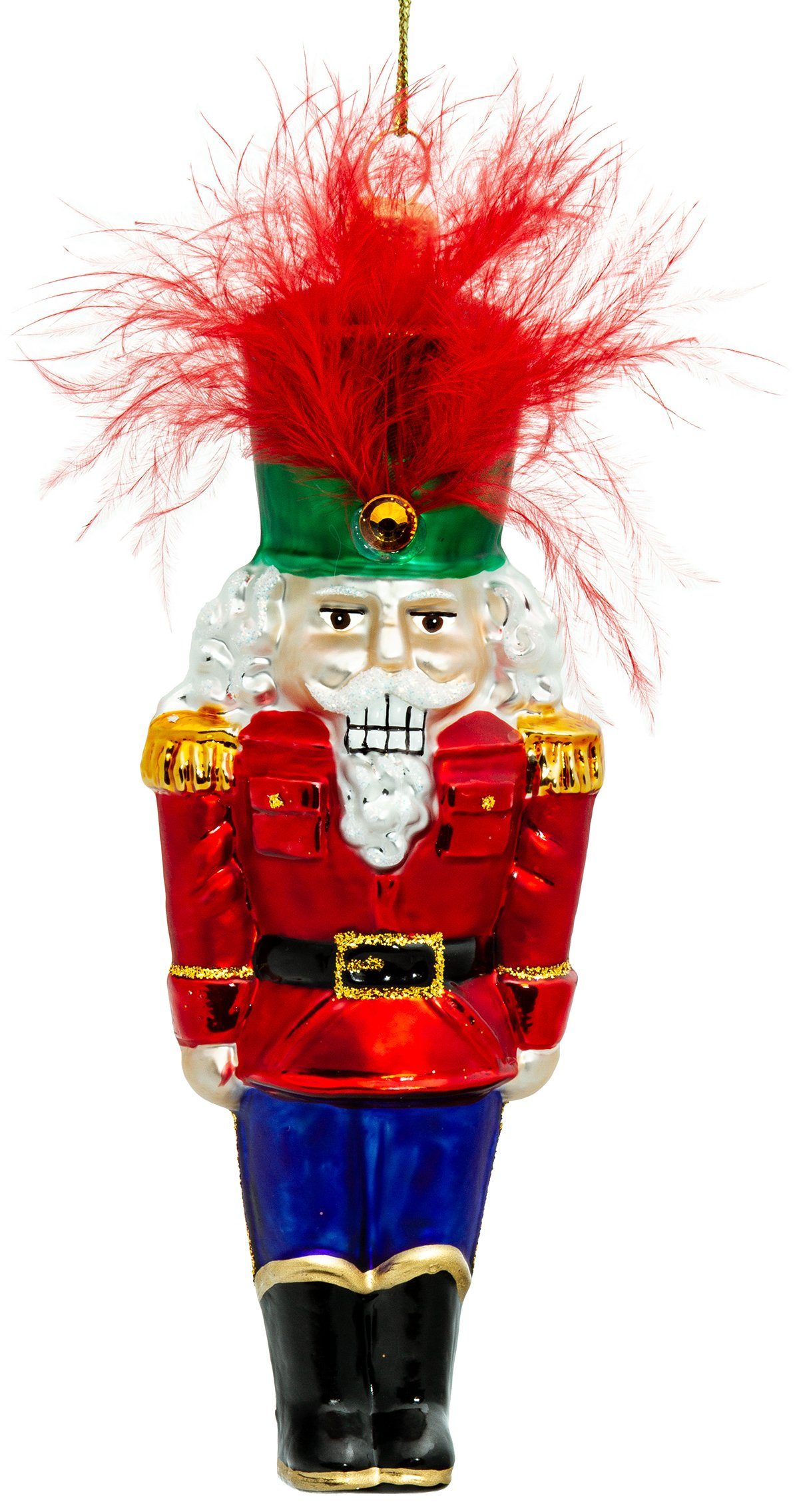 SIKORA Christbaumschmuck Nussknacker Besondere Weihnachtskugel Glas Figur Anhänger - BS712, Christbaumschmuck - Traditionell, authentisch & außergewöhnlich