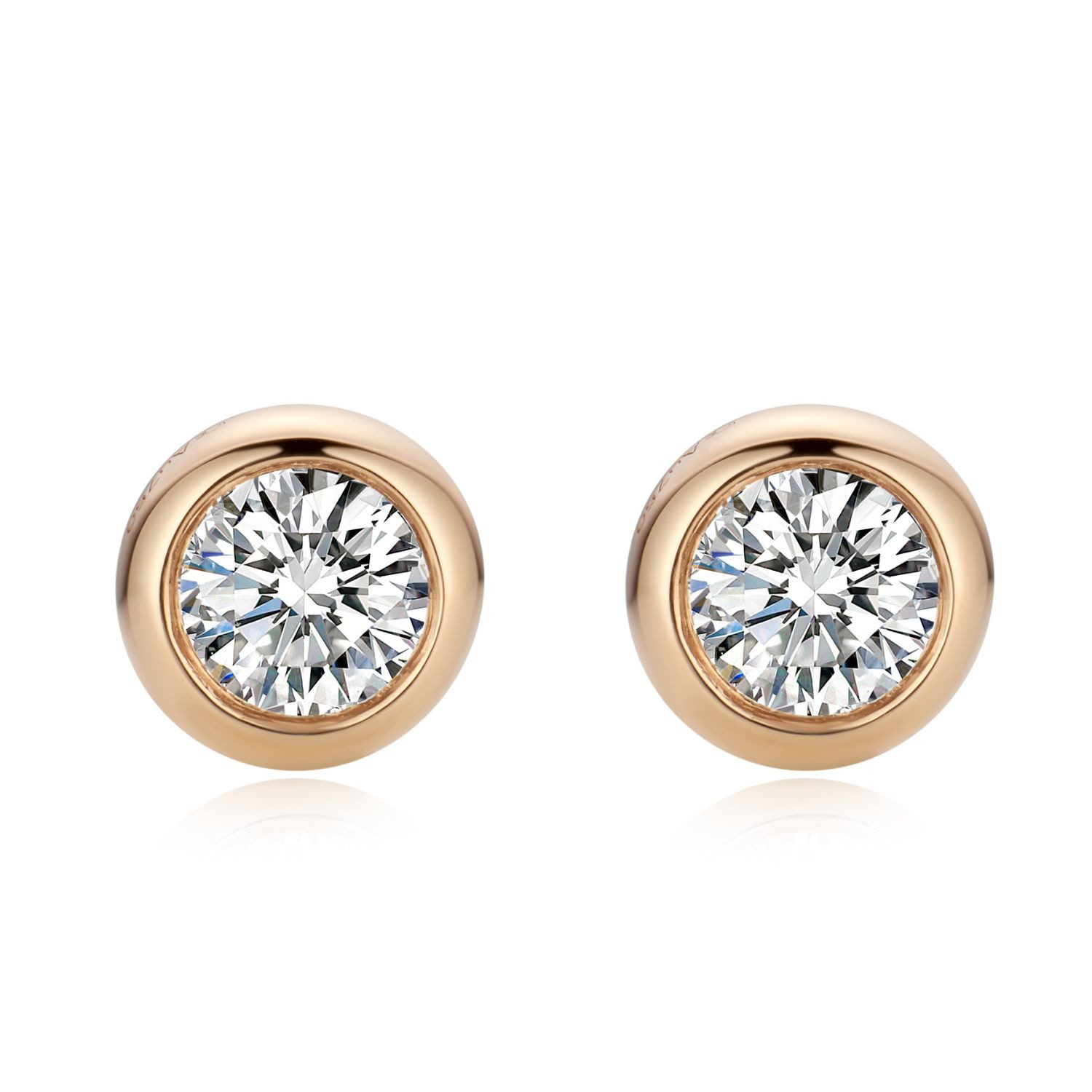 Ohrring-Set Solitär Ohrstecker 0.20 ct Labordiamanten, 18K Zargenfassung IGI