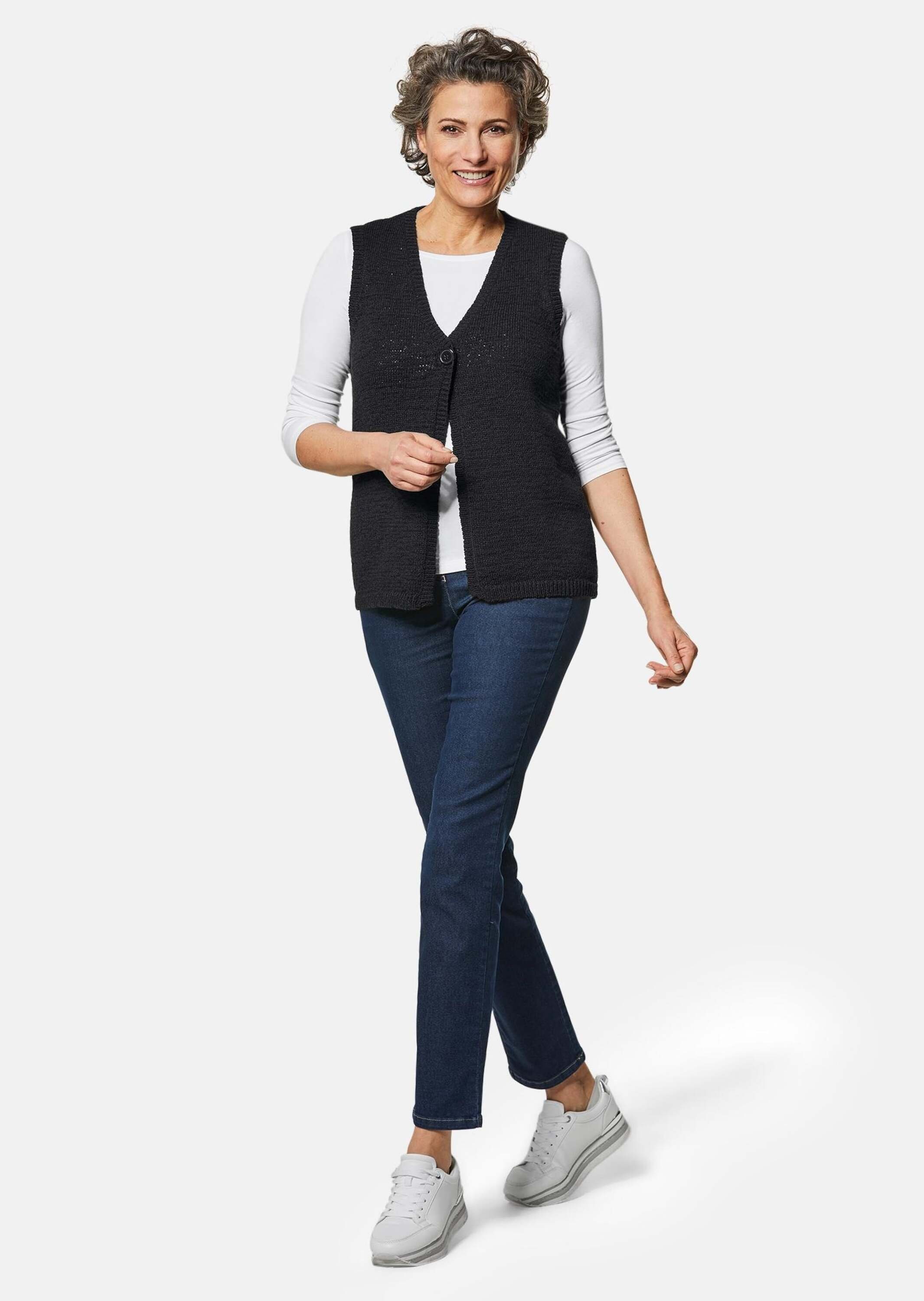 GOLDNER Strickweste Zeitlose Strickweste mit V-Ausschnitt günstig online kaufen