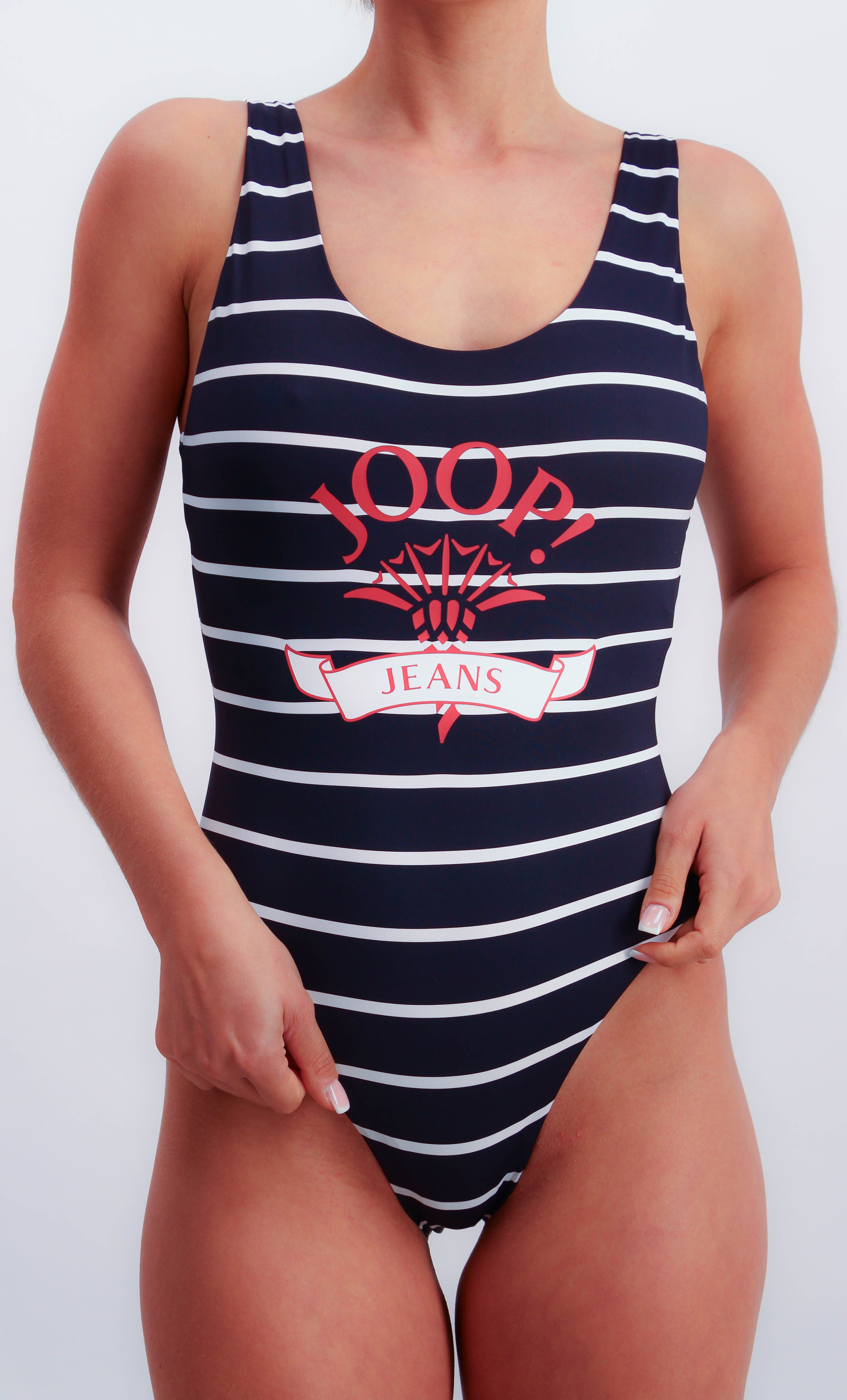 Joop Jeans Badeanzug JEANS! Easy Summer Streifen-Design, Logo-Print günstig online kaufen