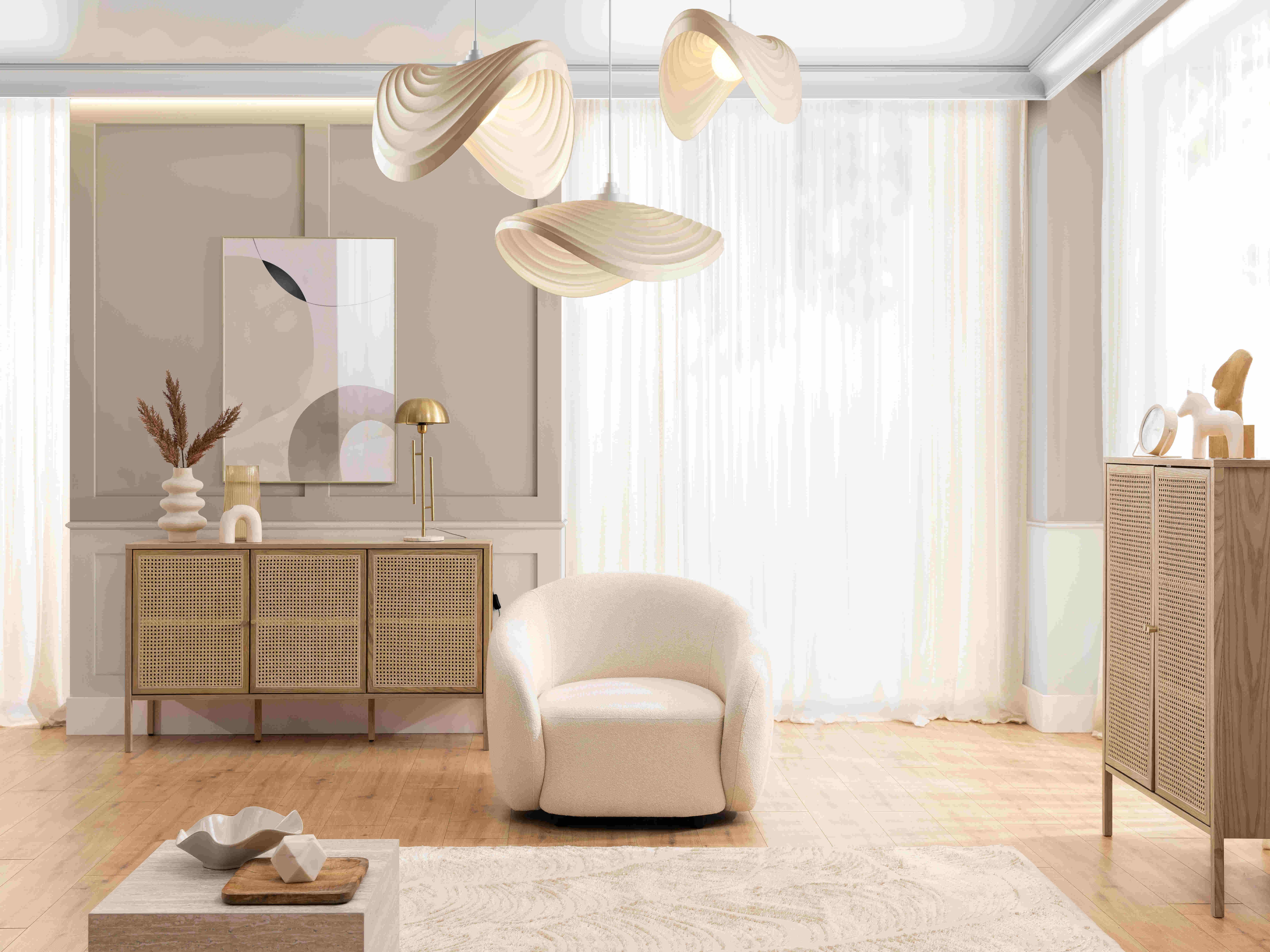 S-Style Möbel Cocktailsessel Roundi aus Bouclé, Luxus & Moderne Kollektion, mit geschwungener Form – Bild 4 von 5