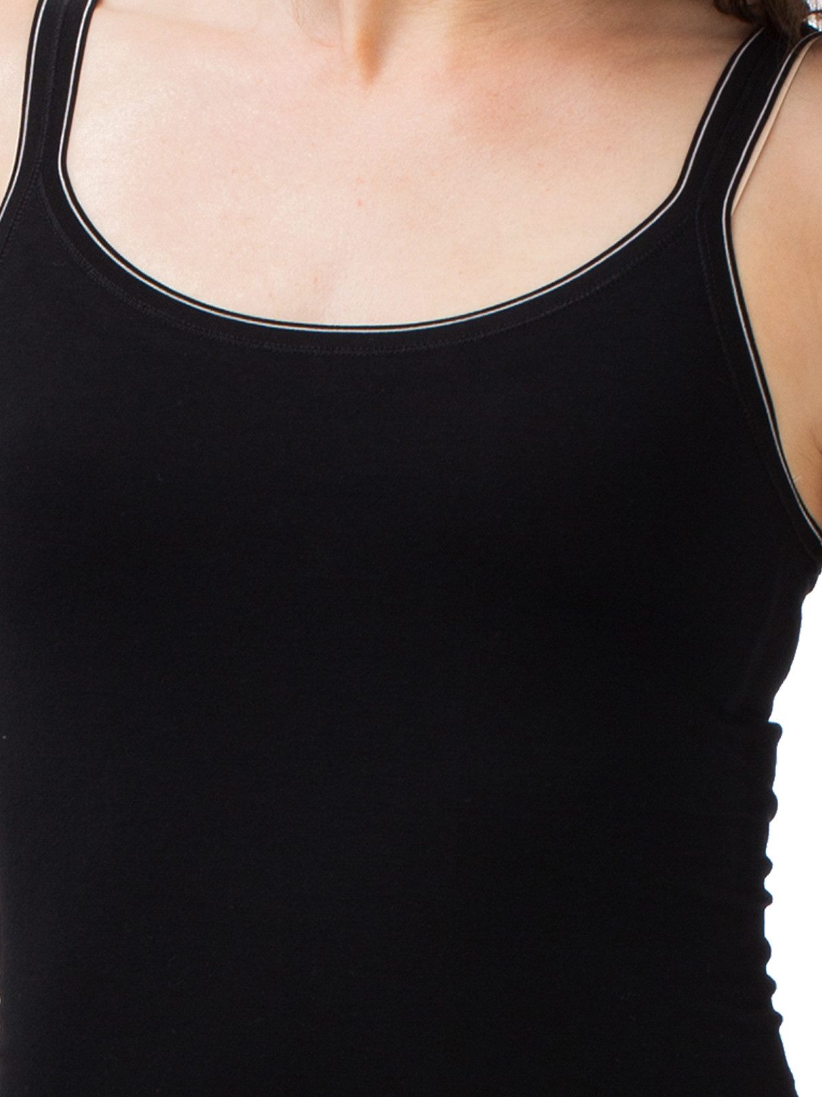 Schöller Achseltop 3er Pack Damen Unterhemd Baumwolle-Elasthan (Packung, 3-St) -
