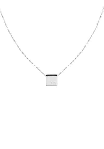 Calvin Klein Kette mit Anhänger Schmuck Edelstahl Halsschmuck Halskette Ankerkette, mit Zirkonia (synth)