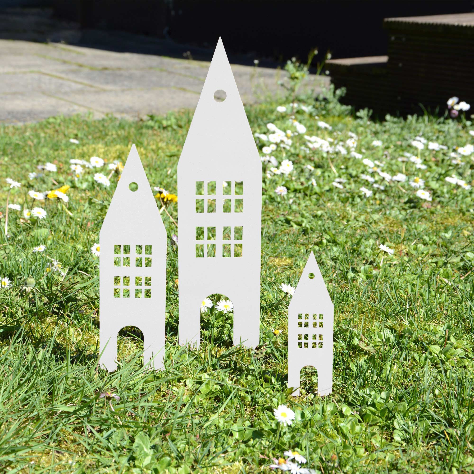 UNUS GARDEN Gartenstecker Gartenstecker Rost Häuser 3er Set (3-St., Gartens günstig online kaufen