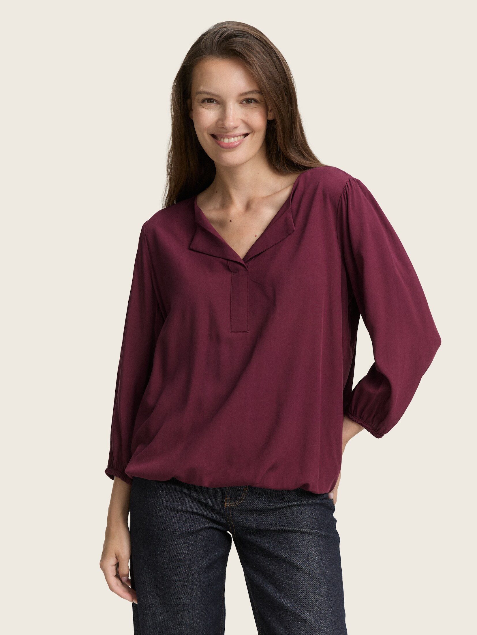 TOM TAILOR Langarmbluse Bluse aus Viskose günstig online kaufen