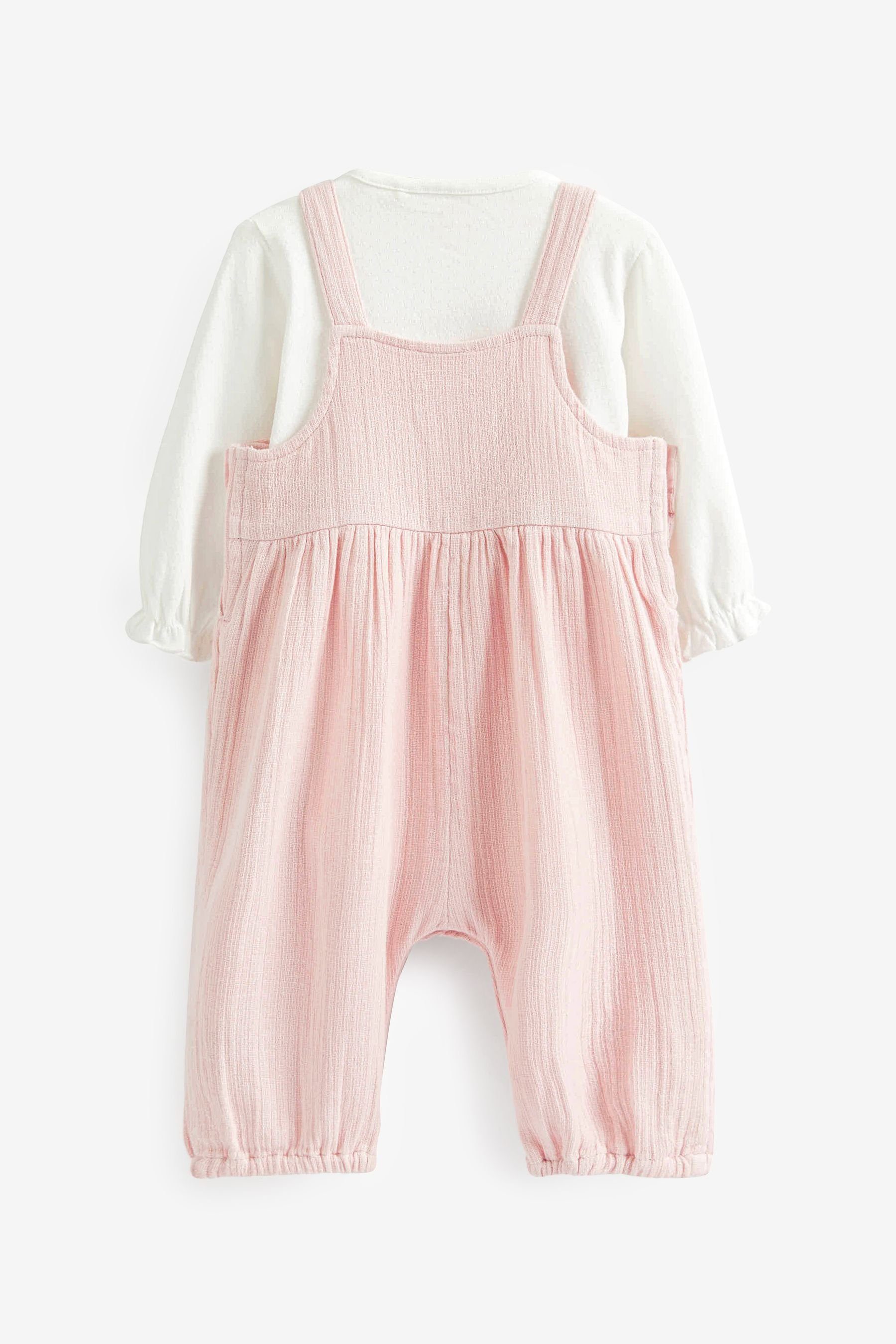 (2-tlg) Body Webmaterial Hose aus und & Pale Next im Pink Baby-Latzhose Set Bodysuit