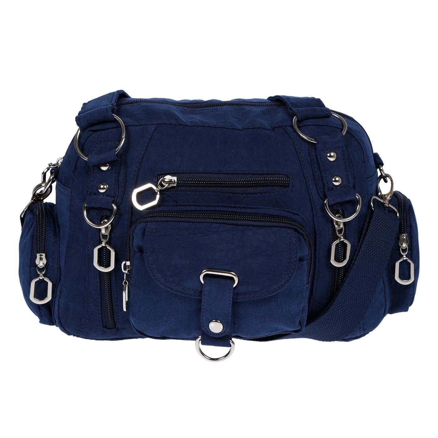 Christian Wippermann Henkeltasche Damenhandtasche Schultertasche Tasche Umhängetasche (1-tlg, 1-tlg), Canvas Shopper Crossover Bag