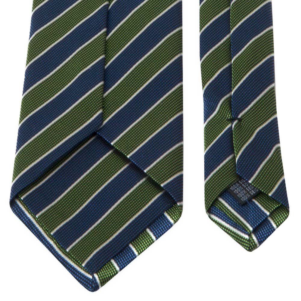 Seiden-Jacquard (8cm) BGENTS Breit Blau/Grün Krawatte Gestreifte Krawatte