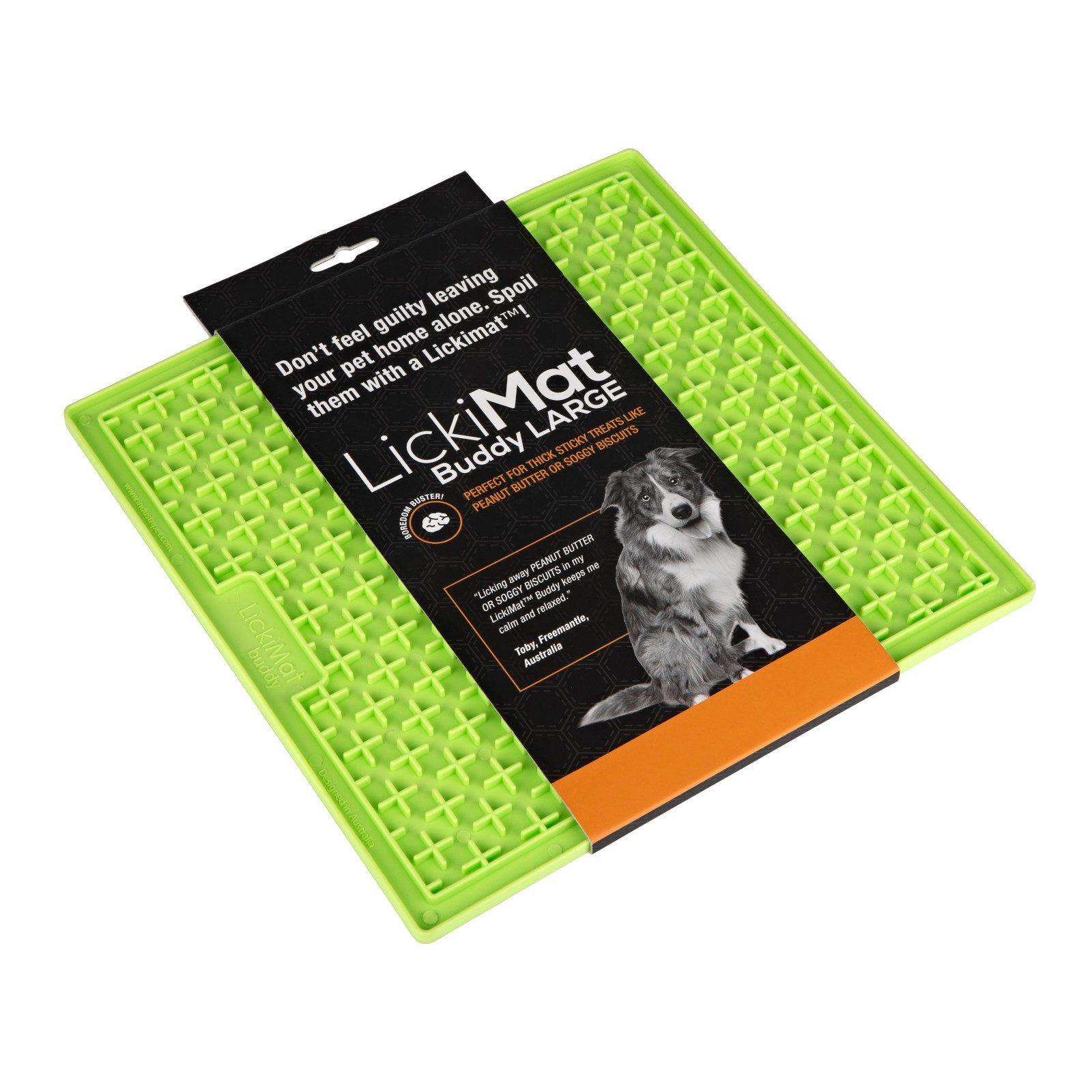 LickiMat Antischlingnapf Buddy Schleckmatte aus Naturgummi für Hunde - grün - 28 cm, gefriergeeignet