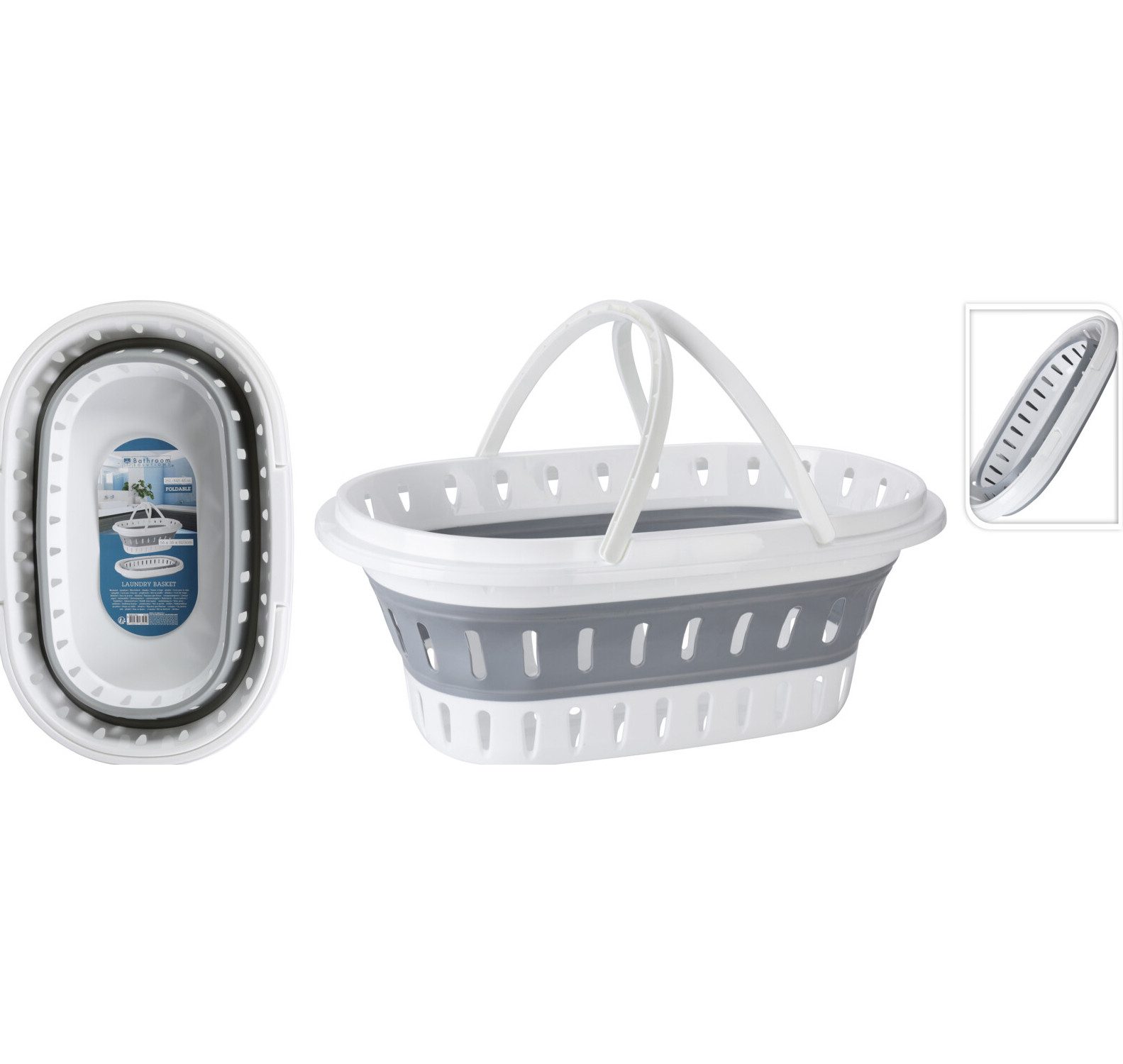 Mojawo Wäschewanne 25L Faltbarer Wäschekorb Wäschesammler mit Henkel B58xL3 günstig online kaufen