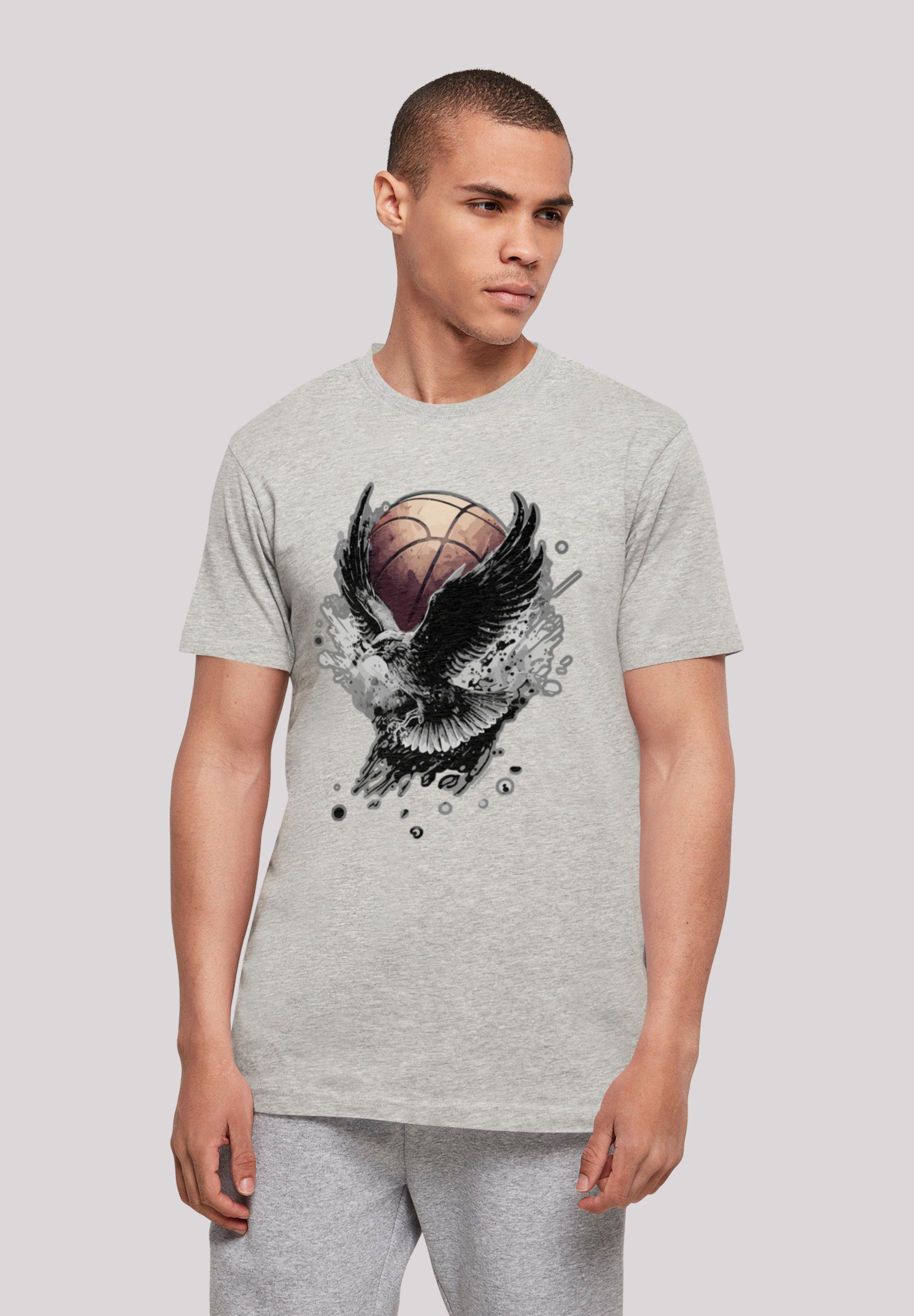 F4NT4STIC T-Shirt Basketball Adler Print heather grey